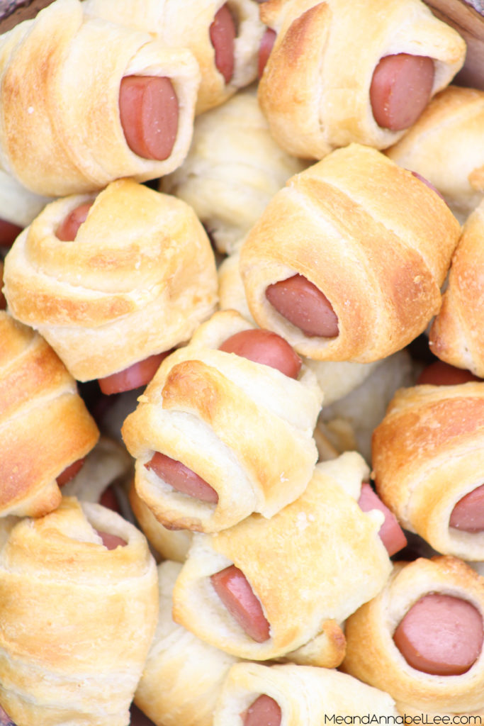 Best Ever Pigs in a Blanket and Dipping Sauce... the perfect appetizer for your party buffet! www.MeandAnnabelLee.com