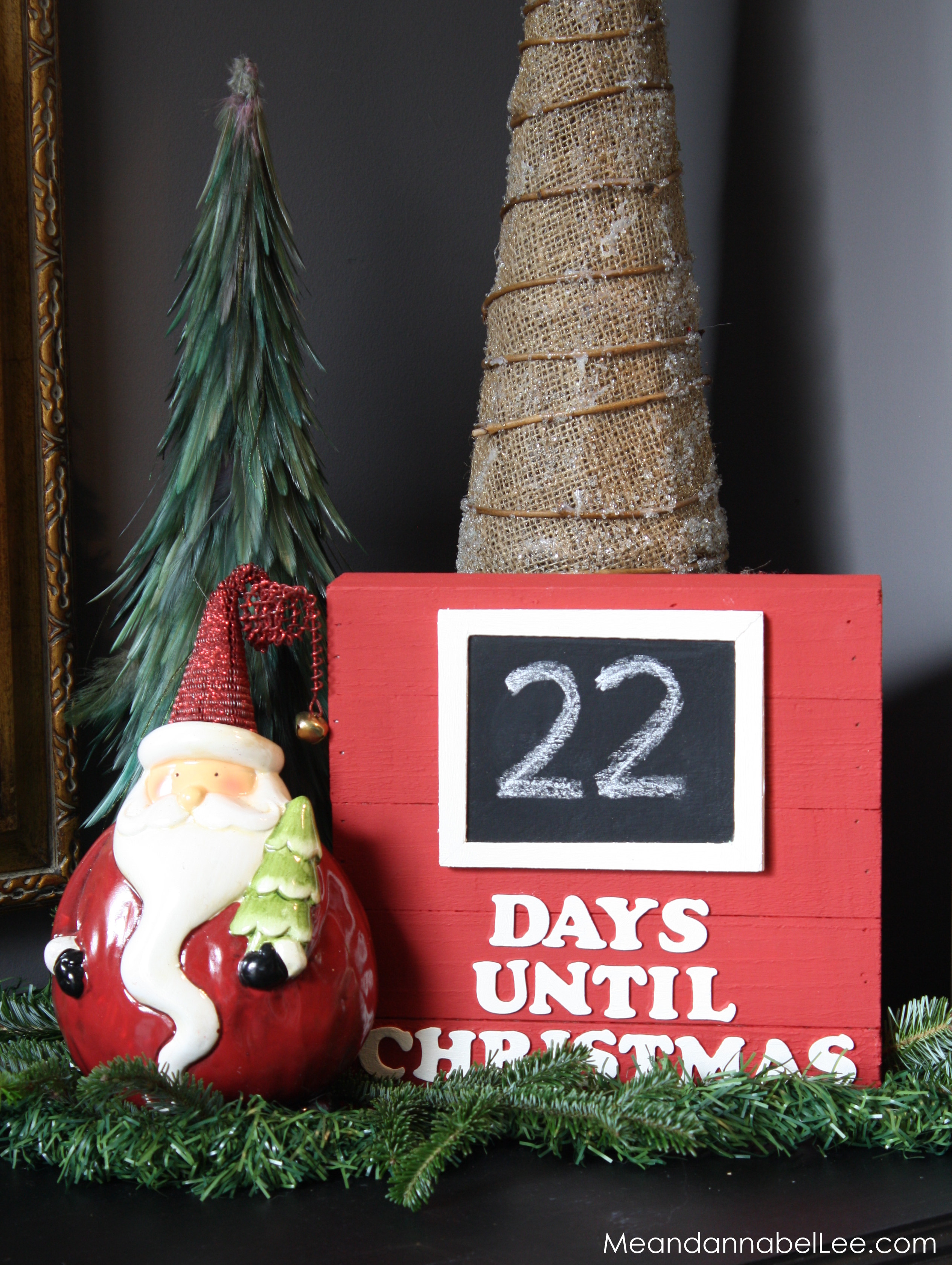 DIY Days Until Christmas sign... Christmas Countdown ... www.MeandAnnabelLee.com