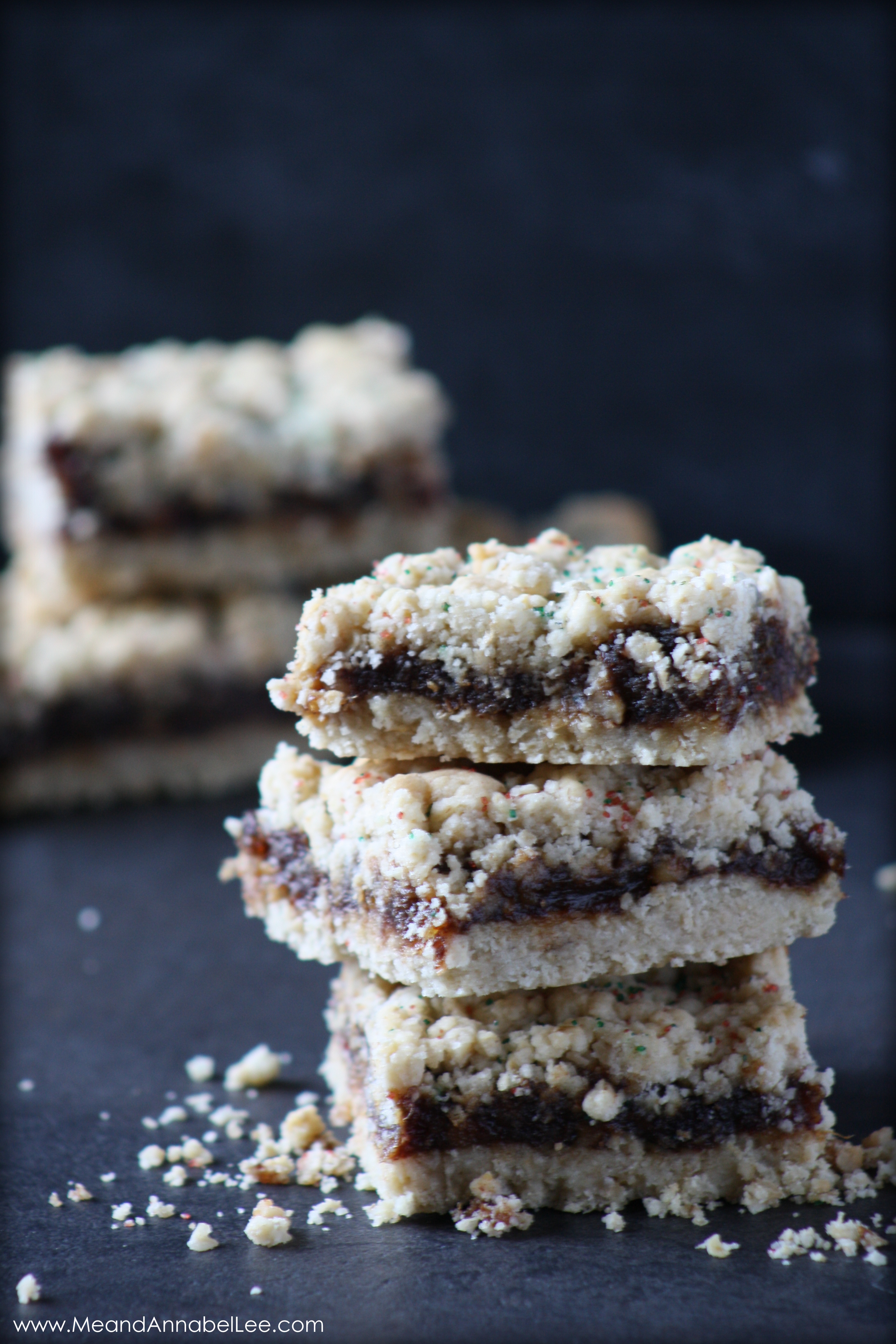 Oatmeal Date Walnut Bars - www.MeandAnnabelLee.com