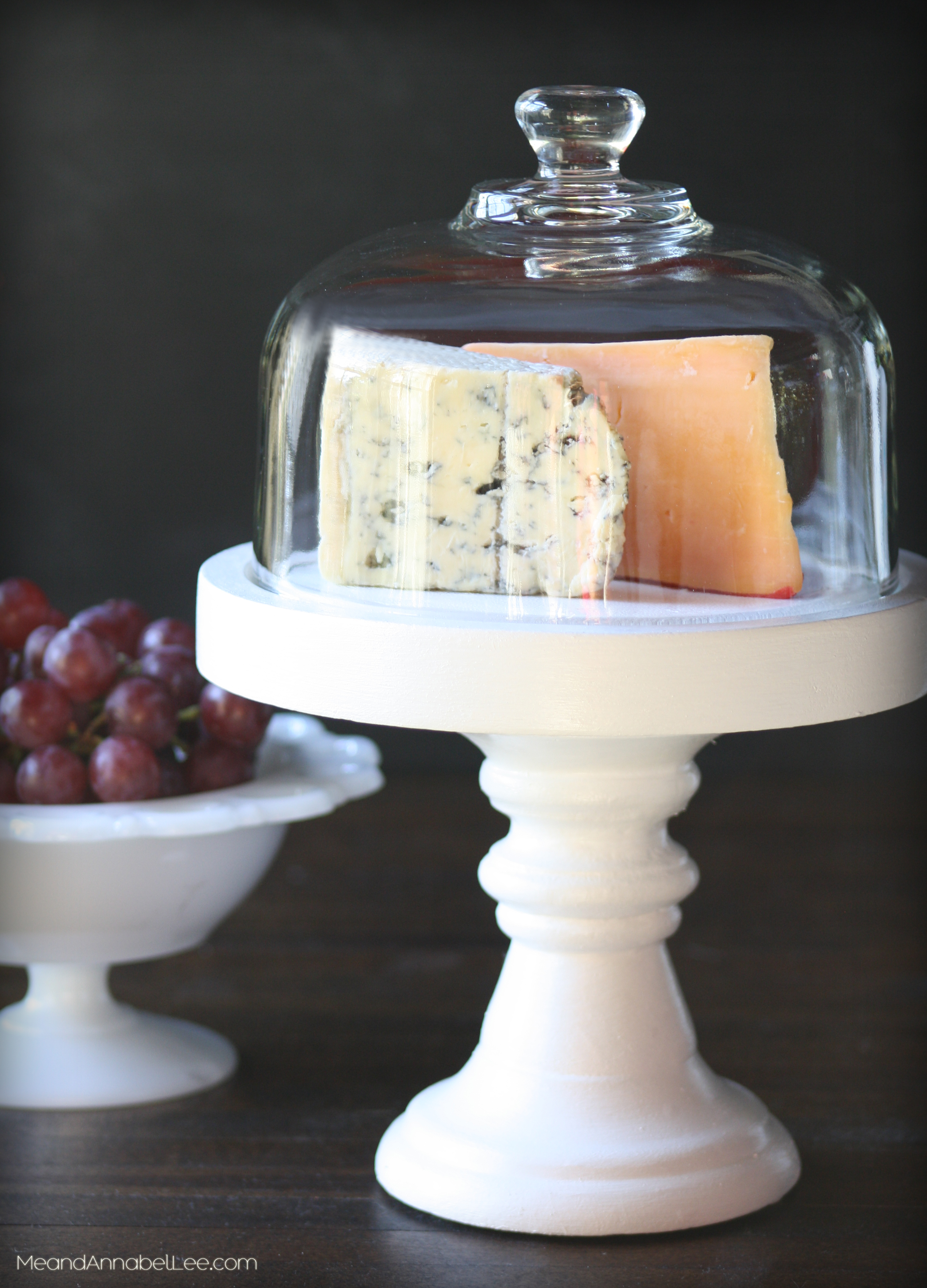 DIY Domed Cheeseboard Pedestal - Cheese Stand - Trash to Treasure - www.MeandAnnabelLee.com