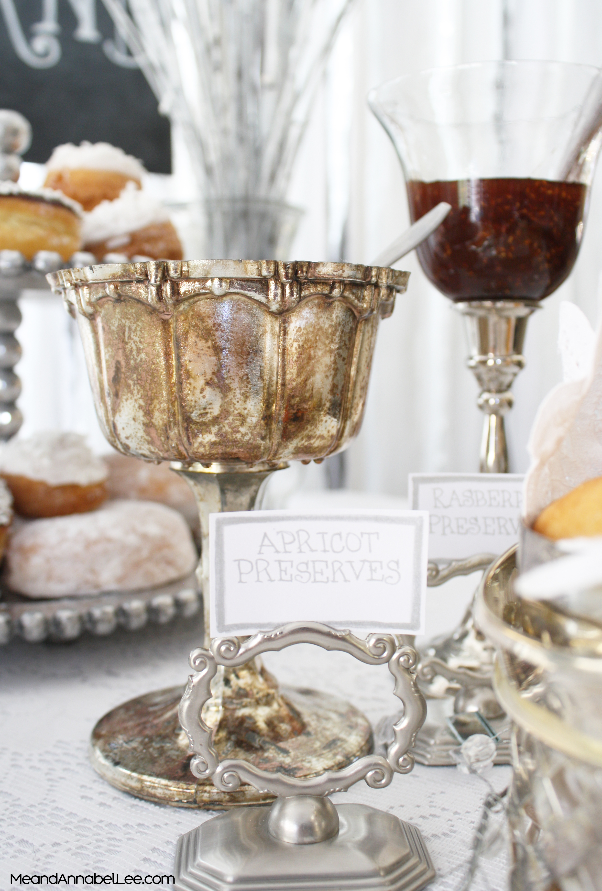 A Winter White Wonderland Brunch Party: DIY Projects, Trash to Treasures, Recipes, and more! www.MeandAnnabelLee.com