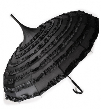 Summer Accessories for the Wicked - A Must Have List - Goths in Hot Weather - Swim Noir - Gothic Swimwear - Gothic Beach Accessories - Black Ruffle Umbrella - www.MeandAnnabelLee.com - Blog for all things Dark, Gothic, Victorian, & Unusual