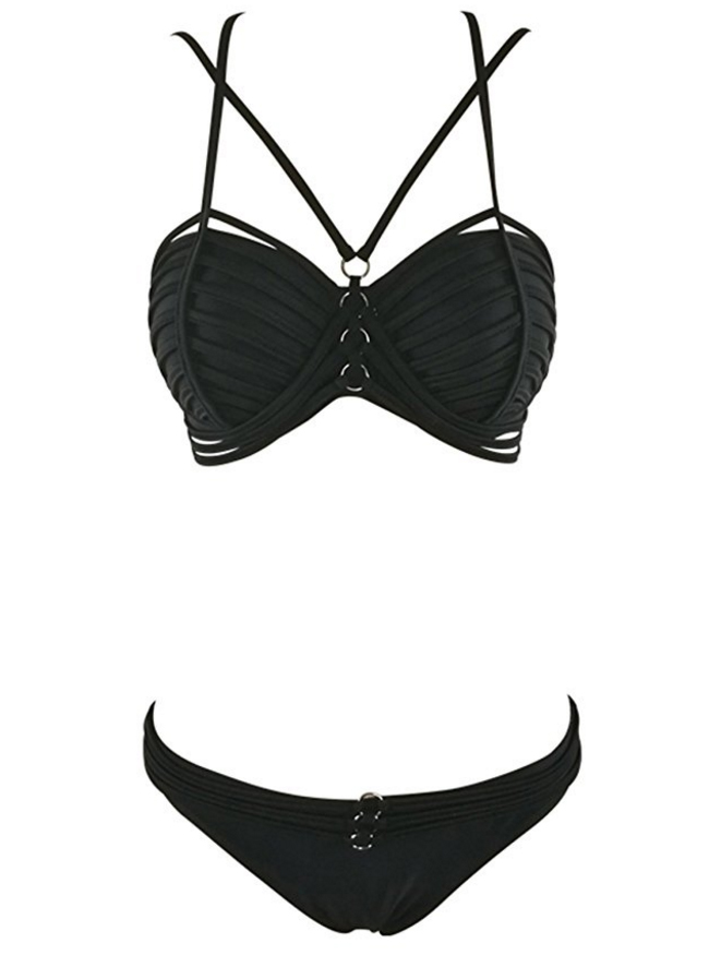 Goths in Hot Weather.... 15 Must-Have Swimsuits that will Rock Your Summer - Swim Noir - Gothic Swimwear - Black Bikini - Amazon - www.MeandAnnabelLee - Blog for all things Dark & Weird