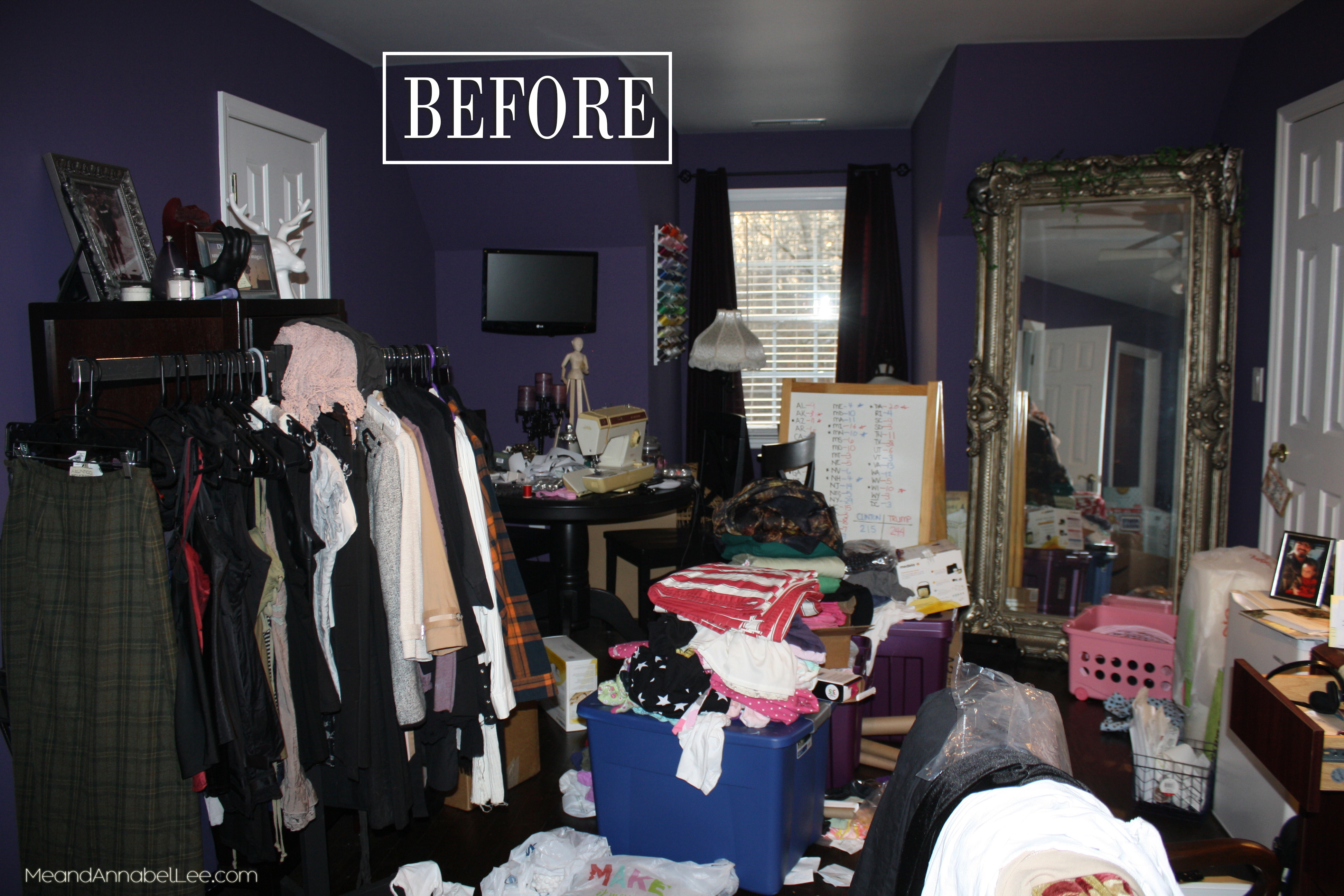 Part 1 (BEFORE) - A Gothic Craft Room and Office Makeover - Goth Blogger Gets a Studio Remodel - www.MeandAnnabelLee.com - Blog for all things Dark, Gothic, Victorian, & Unusual