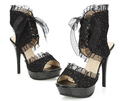 10 Gorgeous Gothic Shoes for a Gothic Bride! Modern Victorian Black Lace & Ruffles for a Goth Wedding - www.MeandAnnabelLee.com - Blog for all things Dark, Gothic, Victorian, & Unusual