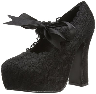 10 Gorgeous Gothic Shoes for a Gothic Bride! Black Lace Platform Pleaser Demon 11 for a Goth Wedding - www.MeandAnnabelLee.com - Blog for all things Dark, Gothic, Victorian, & Unusual