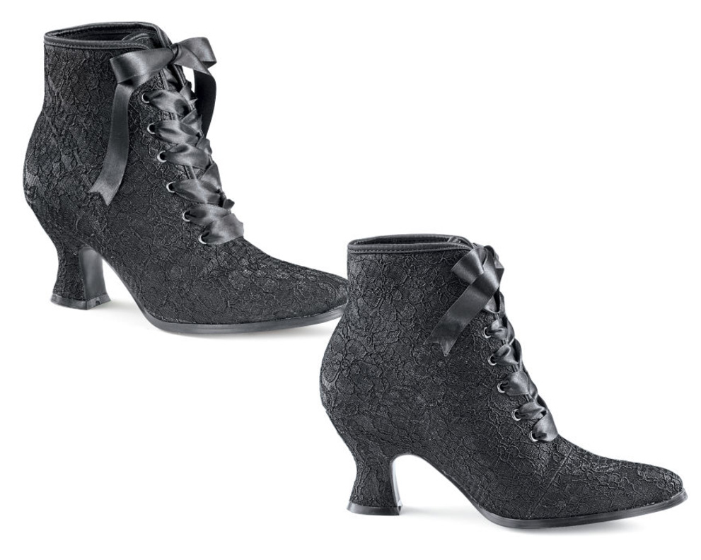 10 Gorgeous Gothic Shoes for a Gothic Bride! Victorian Steampunk Lace & Satin Booties - for a Goth Wedding - www.MeandAnnabelLee.com - Blog for all things Dark, Gothic, Victorian, & Unusual