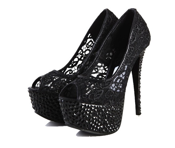 10 Gorgeous Gothic Shoes for a Gothic Bride! Black Lace Platform Heels for a Goth Wedding - www.MeandAnnabelLee.com - Blog for all things Dark, Gothic, Victorian, & Unusual