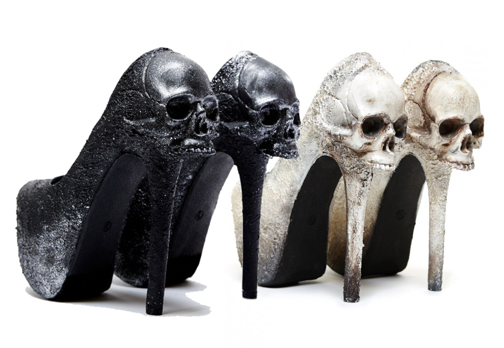10 Gorgeous Gothic Shoes for a Gothic Bride! Black Macabre Skull Purgatory Pumps for a Goth Wedding - www.MeandAnnabelLee.com - Blog for all things Dark, Gothic, Victorian, & Unusual