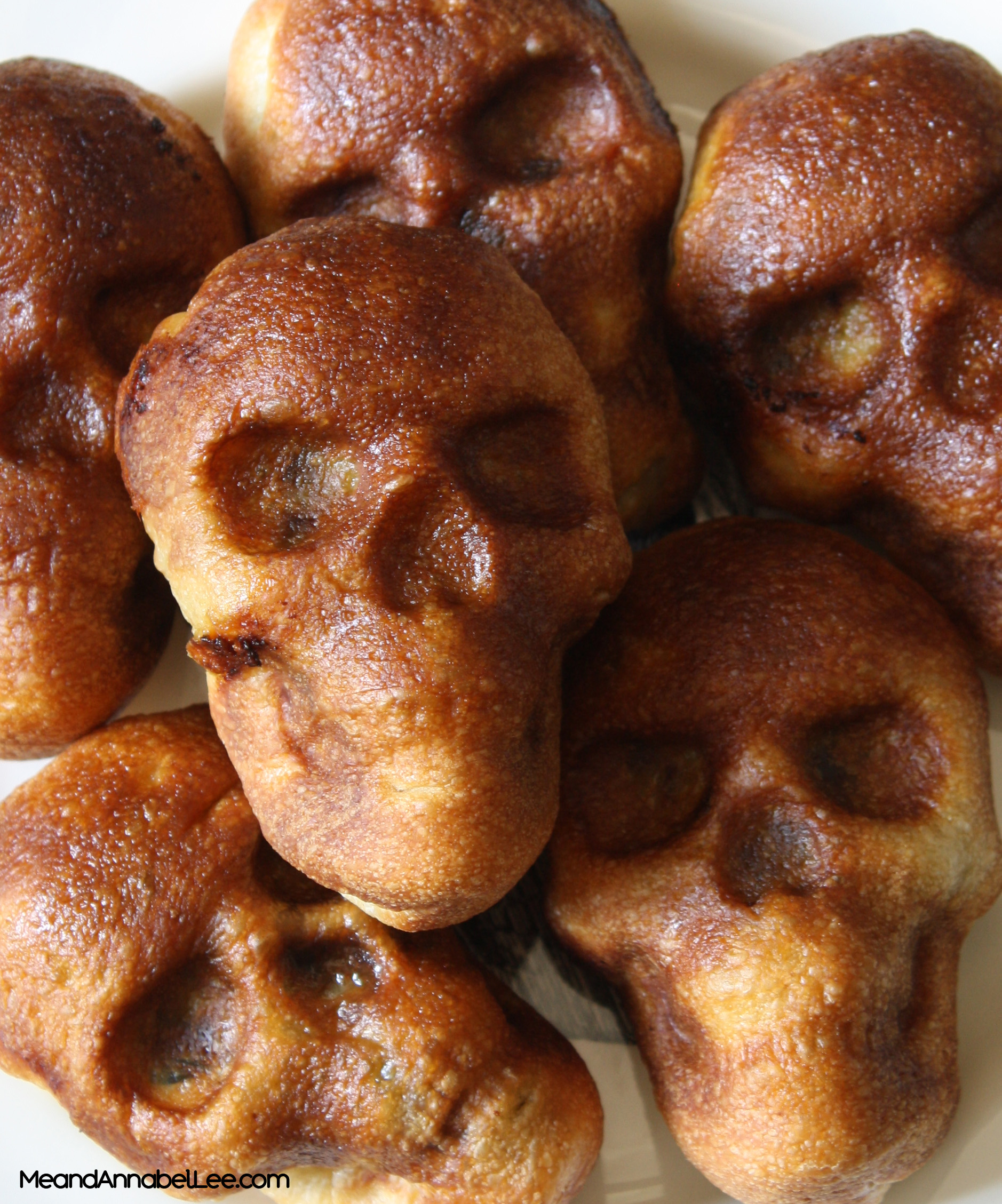 Spinach Feta Skull Appetizers - Halloween Treats - Gothic Baking - www.MeandAnnabelLee