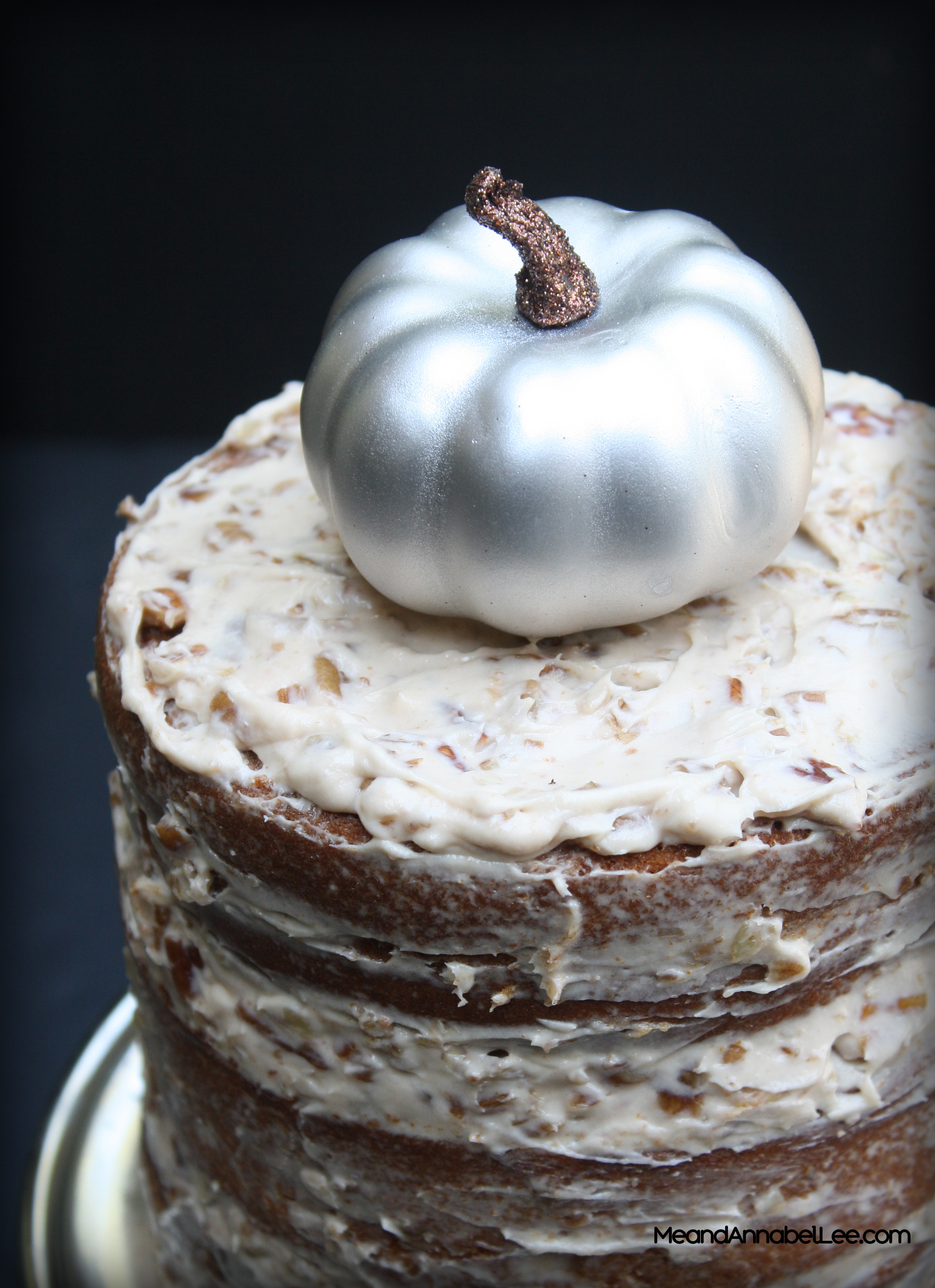 Captain Morgan Jack O Blast Pumpkin Spiced Rum Cake with Pecan Rum Cream Cheese Frosting | Fall Halloween Thanksgiving Dessert | www.MeandAnnabelLee.com