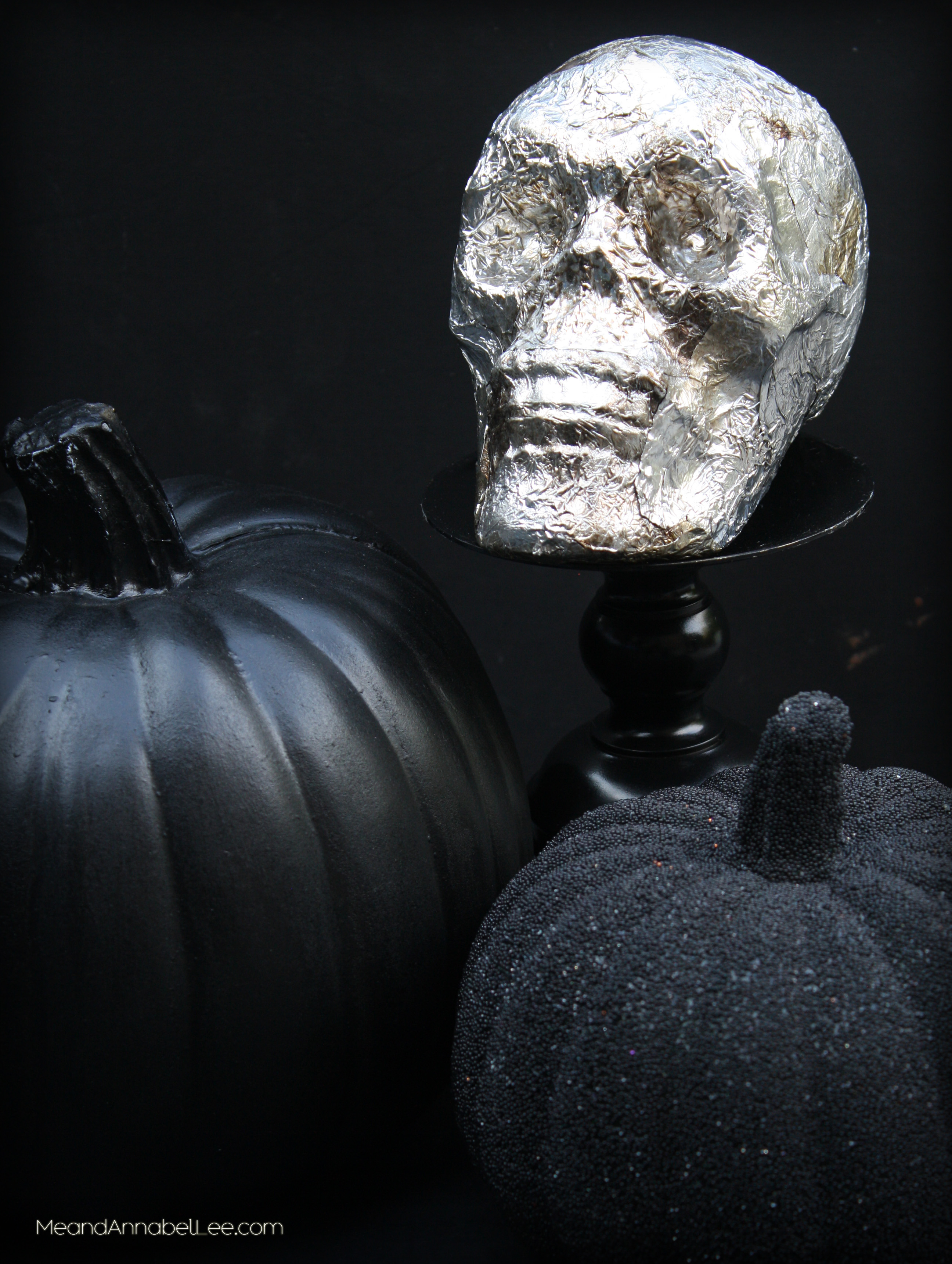 Foil Skull | Goth it Yourself | Gothic Home | Halloween decor | dollar store makeover | www.meandannabellee.com