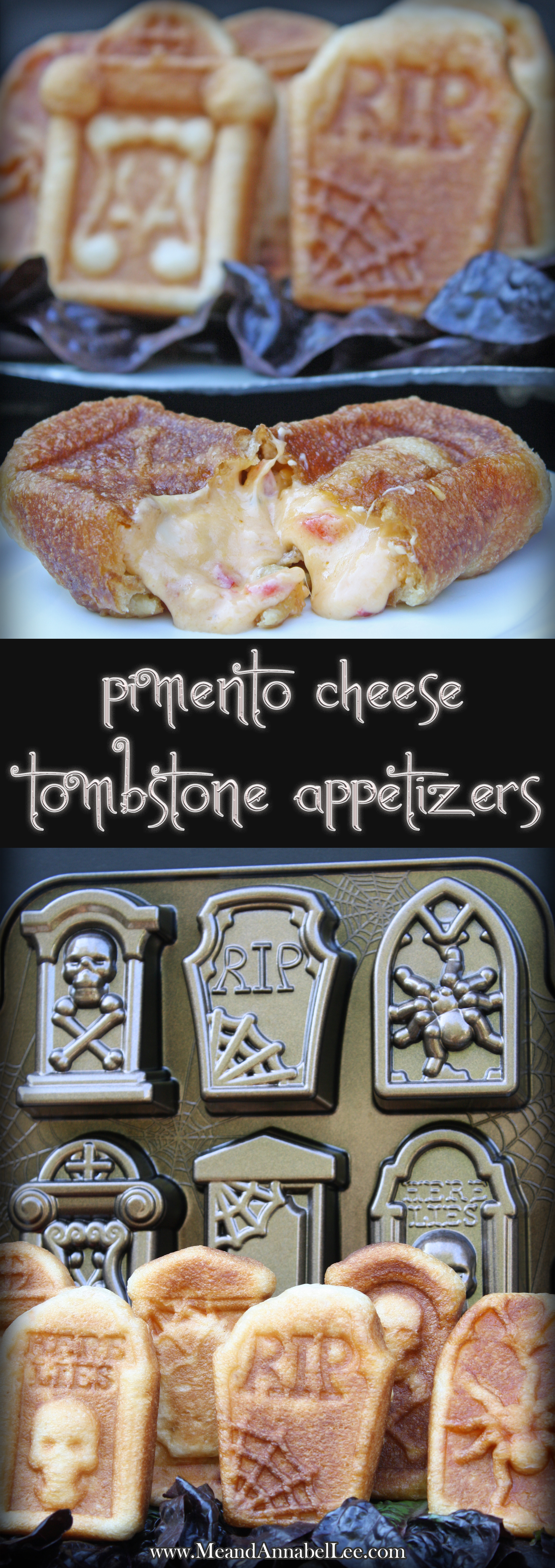 Pimento Cheese Stuffed Tombstones | Halloween Appetizers | Over the Hill | www.meandannabellee.com