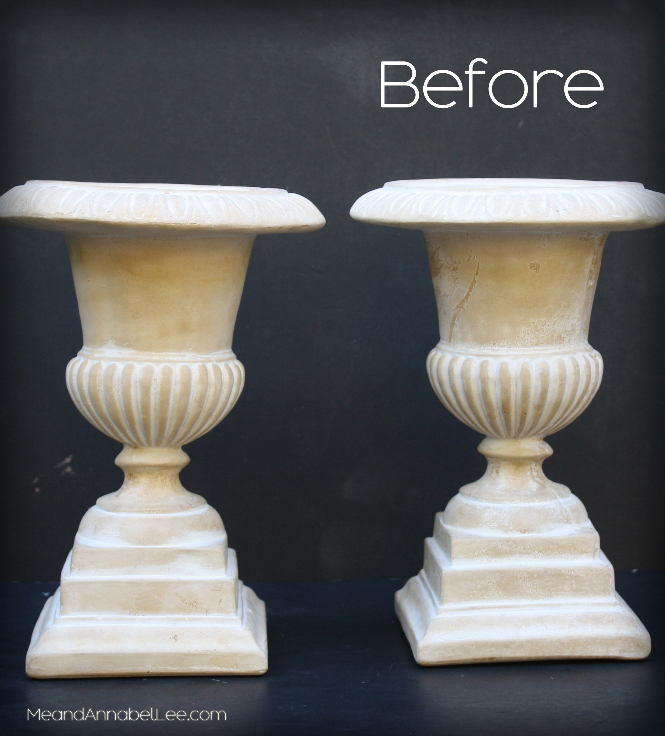 Before and After Thrift Store Urn Project | www.MeandAnnabelLee.com