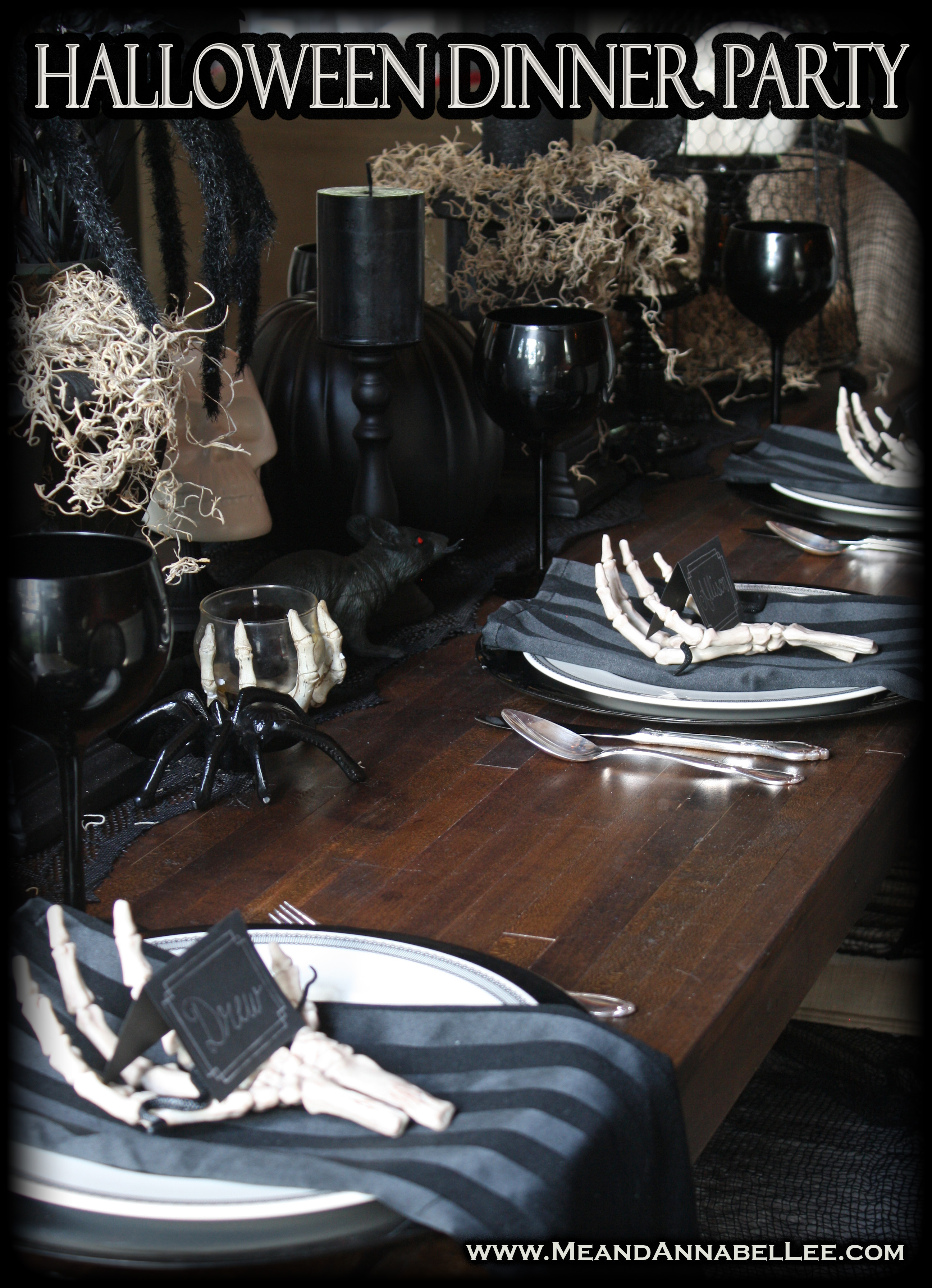 Halloween Dinner Party | Gothic Table | www.MeandAnnabelLee.com