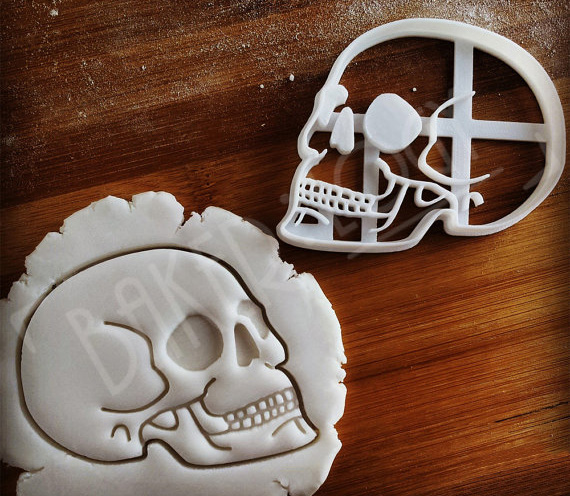 20 Macabre, Twisted, Unusual, Dark, Victorian, & Gothic Stocking Stuffers | Human Skull Cookie Cutter Press | Christmas Shopping | Gifts for the cook | Goth Baking | www.MeandAnnabelLee.com
