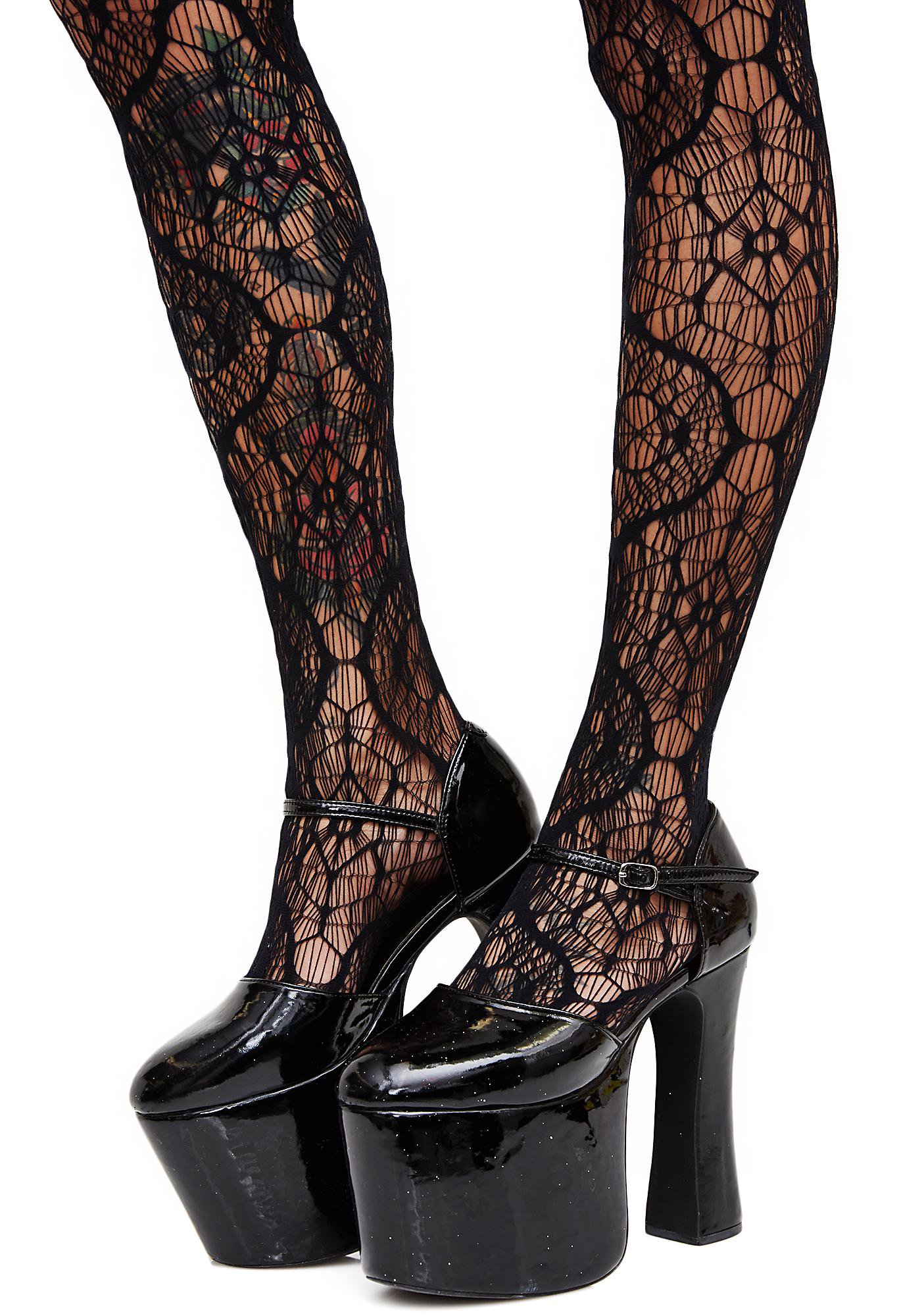 20 Macabre, Twisted, Unusual, Dark, Victorian, & Gothic Stocking Stuffers | Dolls Kill Cobweb Tights | Christmas Shopping | Gifts for Her | www.MeandAnnabelLee.com