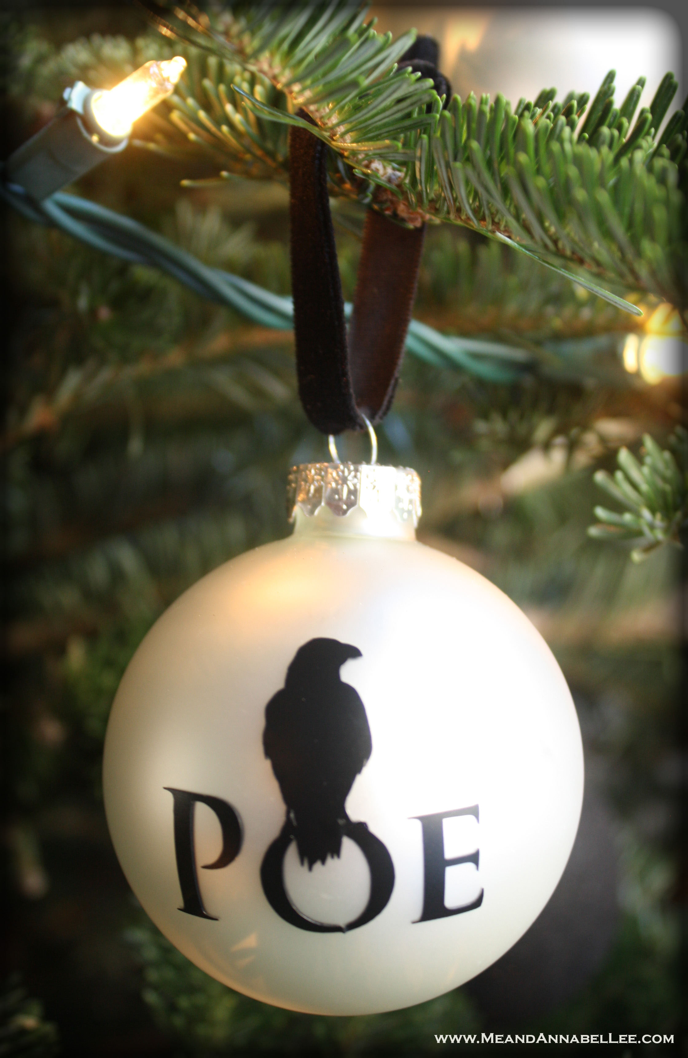 DIY Edgar Allan Poe Christmas Ornaments | Raven | Nevermore | Annabel Lee | www.MeandAnnabelLee.com
