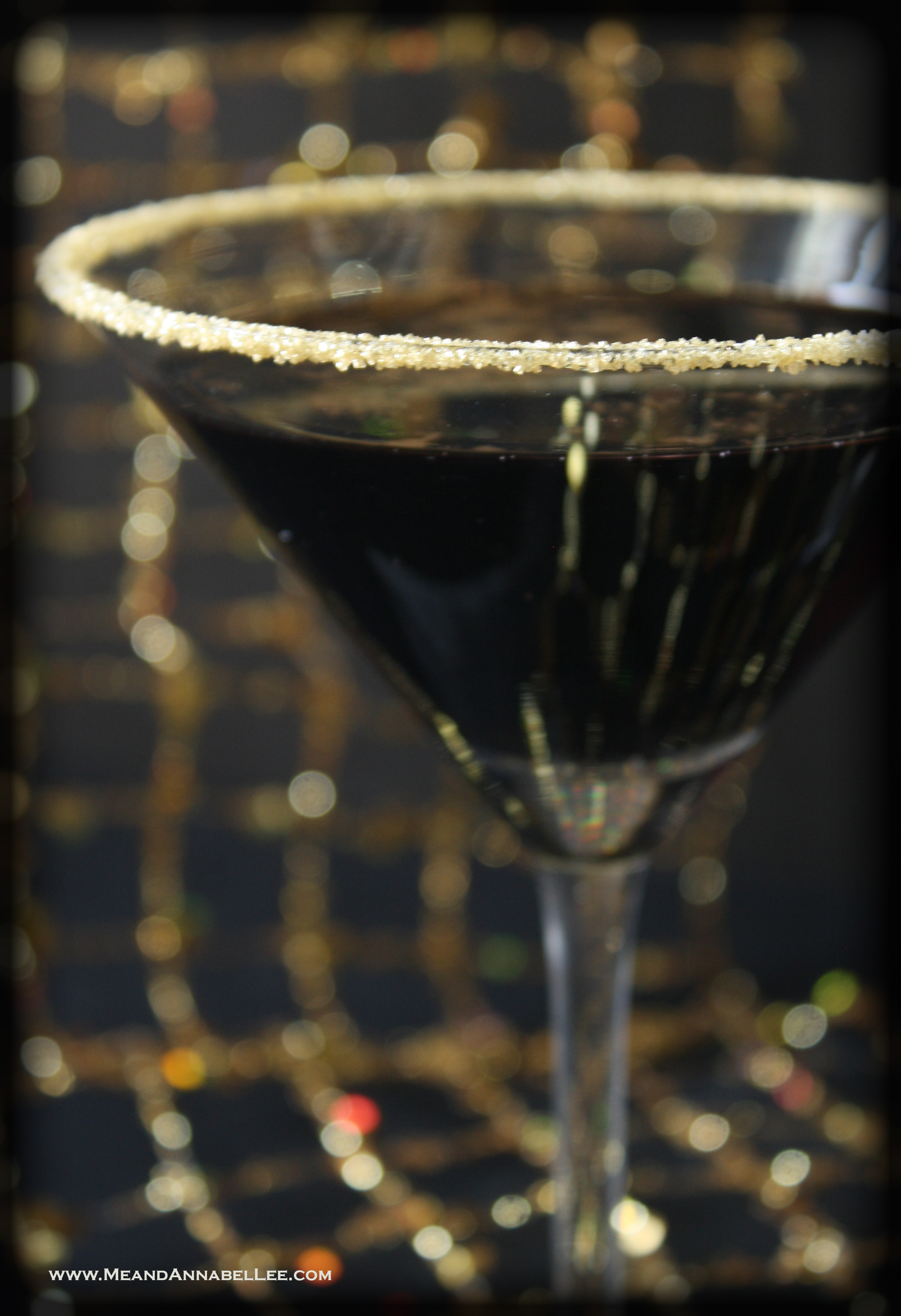 24 karat Gold Black Martini | New Years Eve | Gothic Cocktail | www.MeandAnnabelLee.com
