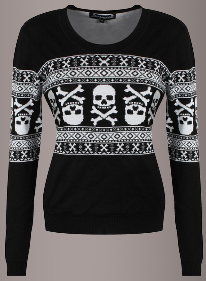 15 Ugly Gothic Christmas Sweaters and Accessories - Skulls, Krampus, Pentagrams, and more | Sourpuss | www.MeandAnnabelLee.com