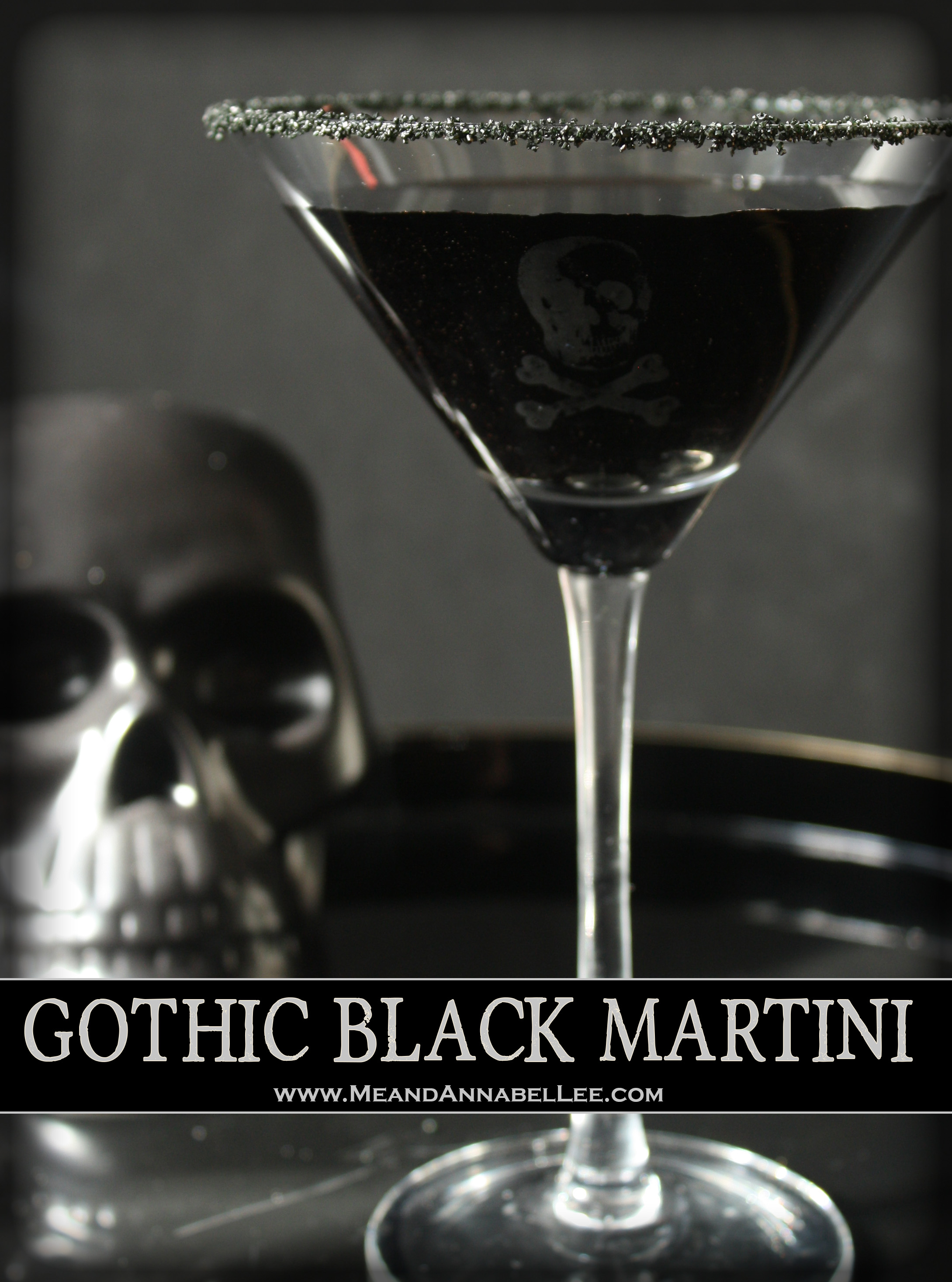 Gothic All Black Martini | Blavod Vodka | Skull Martini | Halloween Cocktail | www.MeandAnnabelLee.com