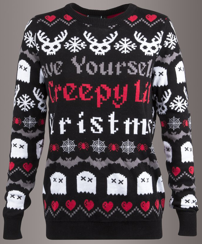 15 Ugly Gothic Christmas Sweaters and Accessories - Skulls, Krampus, Pentagrams, and more | Have Yourself a Creepy Lil Chritmas | www.MeandAnnabelLee.com