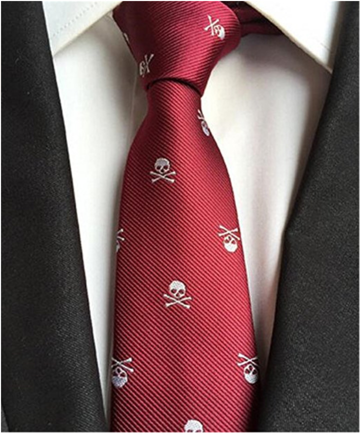 Valentine Gift Ideas for the Wicked - Edgy, Macabre, Quirky, and Gothic Valentine gifts - Red Skull Jacquard Necktie - Gifts for Him - www.MeandAnnabelLee.com