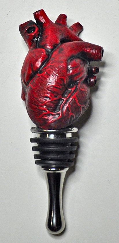 Valentine Gift Ideas for the Wicked - Edgy, Macabre, Quirky, and Gothic Valentine gifts - Anatomical Heart Wine Bottle Stopper - www.MeandAnnabelLee.com