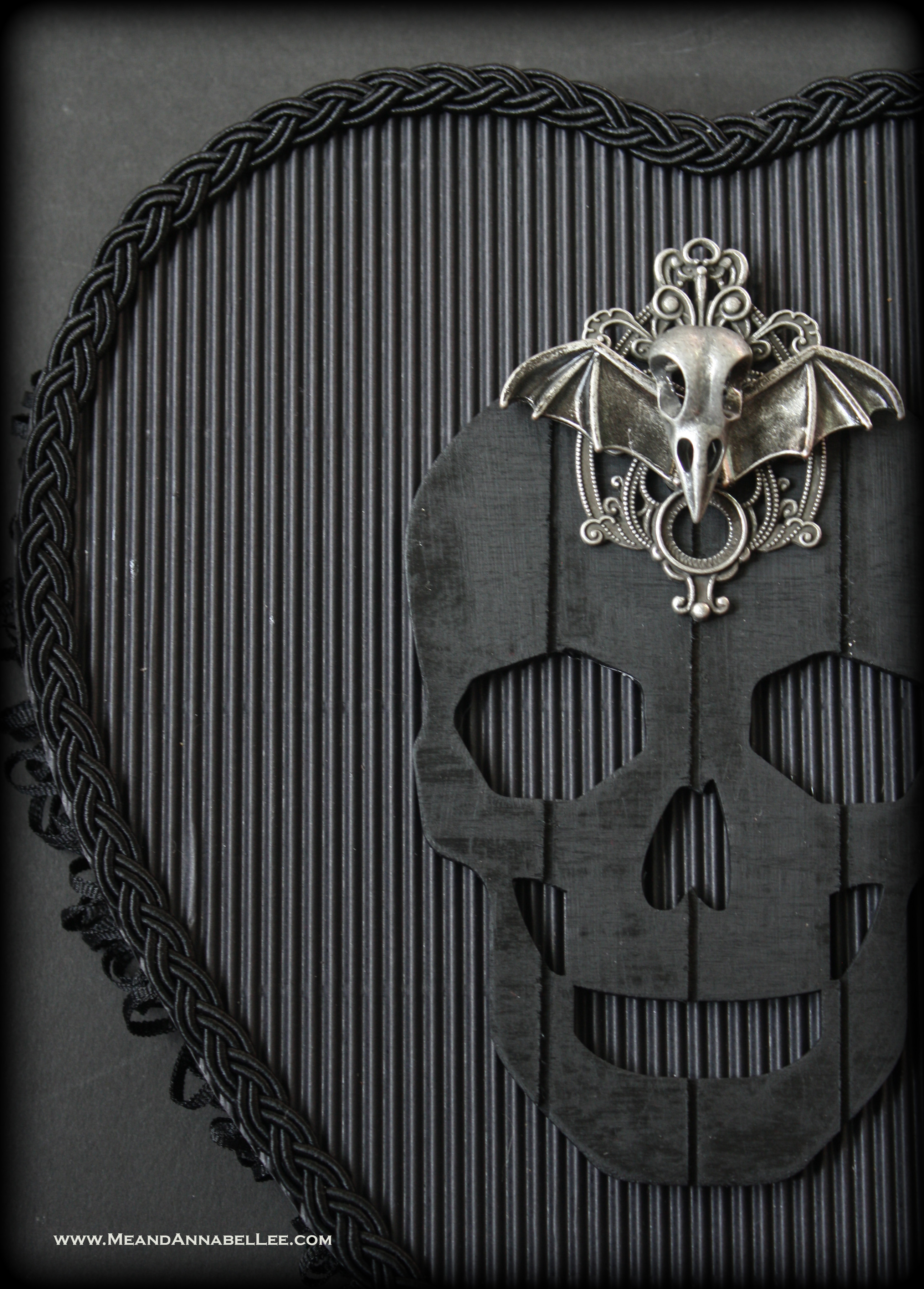 DIY Gothic Valentine Box of Chocolates | Black Skull Heart | Halloween Inspired | www.MeandAnnabelLee.com