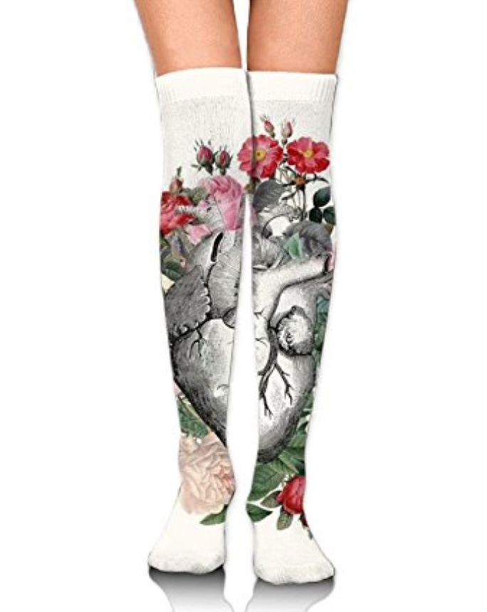 Valentine Gift Ideas for the Wicked - Edgy, Macabre, Quirky, and Gothic Valentine gifts - Anatomical Heart and Flowers Thigh High Socks - www.MeandAnnabelLee.com