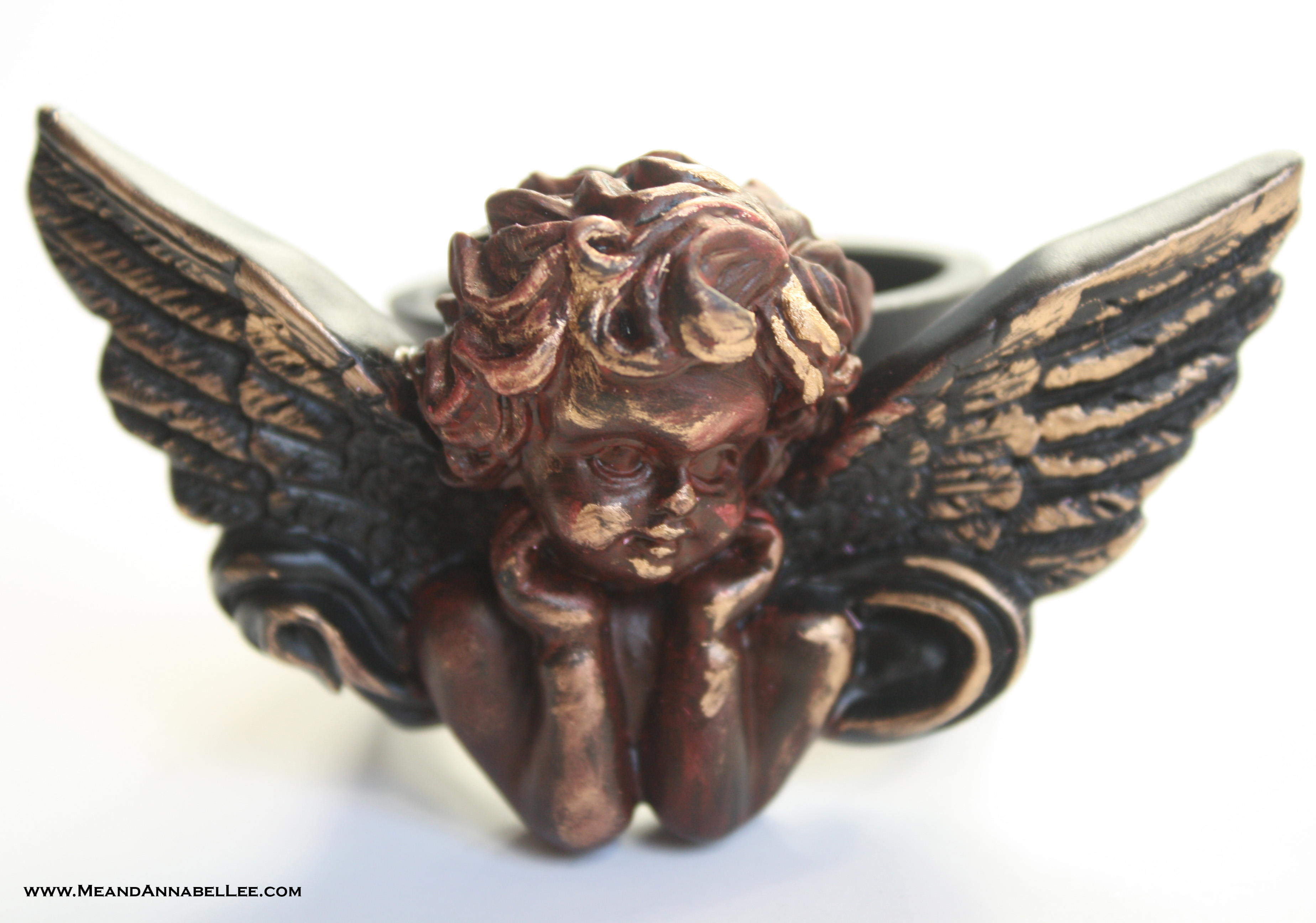 DIY Victorian Gothic Angel Napkin Rings | Antique Cherubs | Gold Rub n Buff | Goth it Yourself | Valentine | Christmas | www.MeandAnnabelLee.com