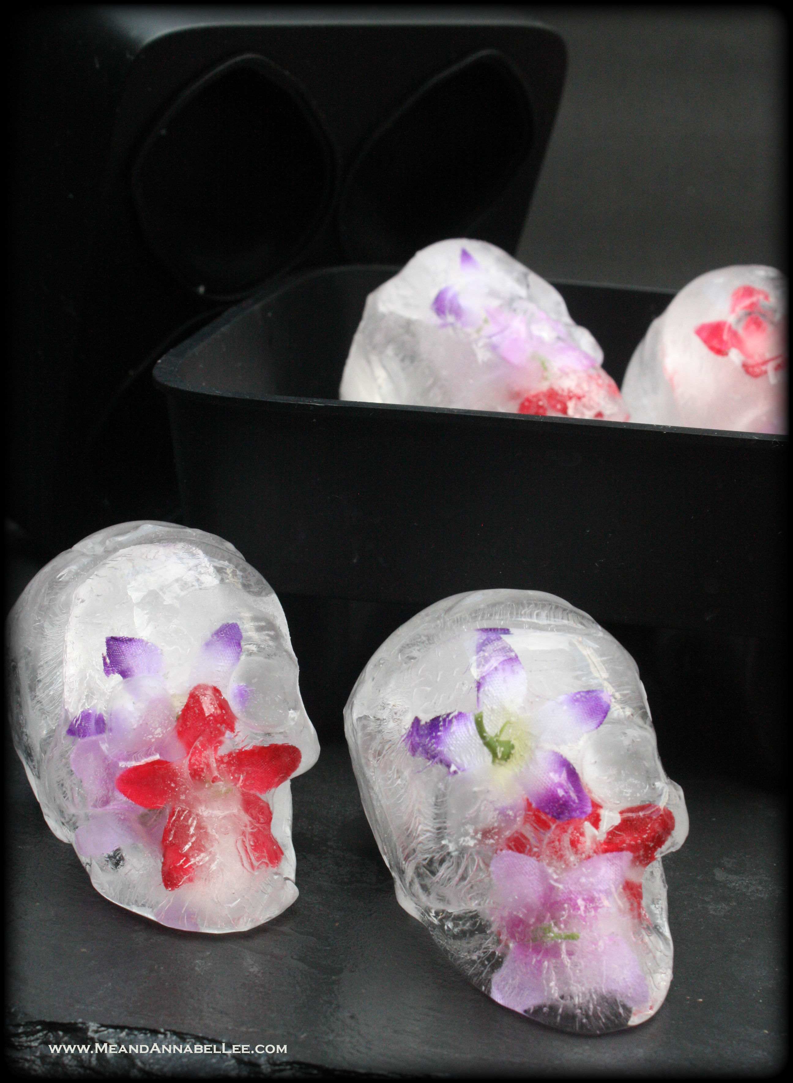Skull Ice Cube Tray Mold | Skulls & Spring Flowers | Gothic Tea Party | Me and Annabel Lee
