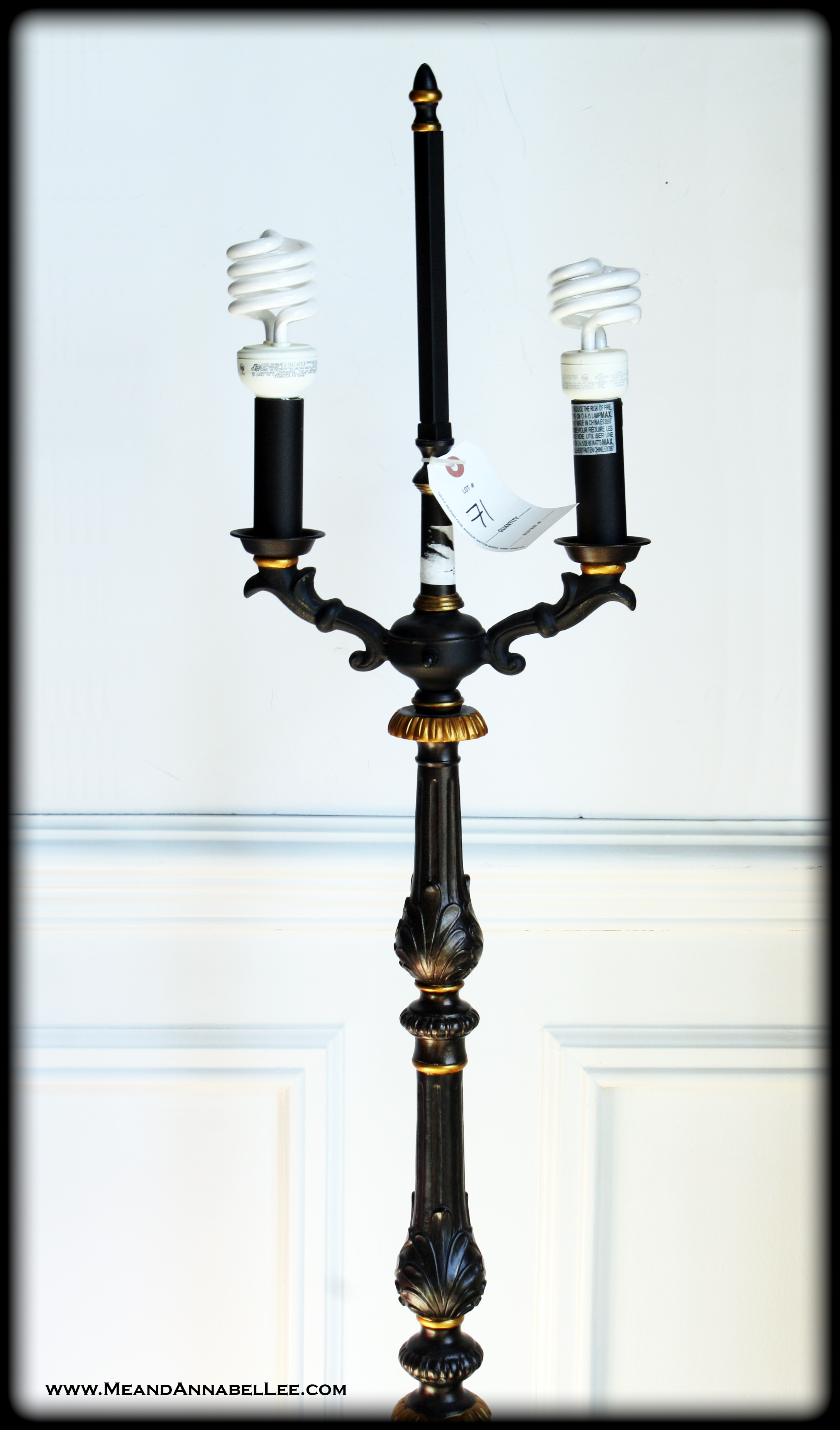Transform a thrift store floor lamp with a goth it yourself DIY lamp shade | www.MeandAnnabelLee.com