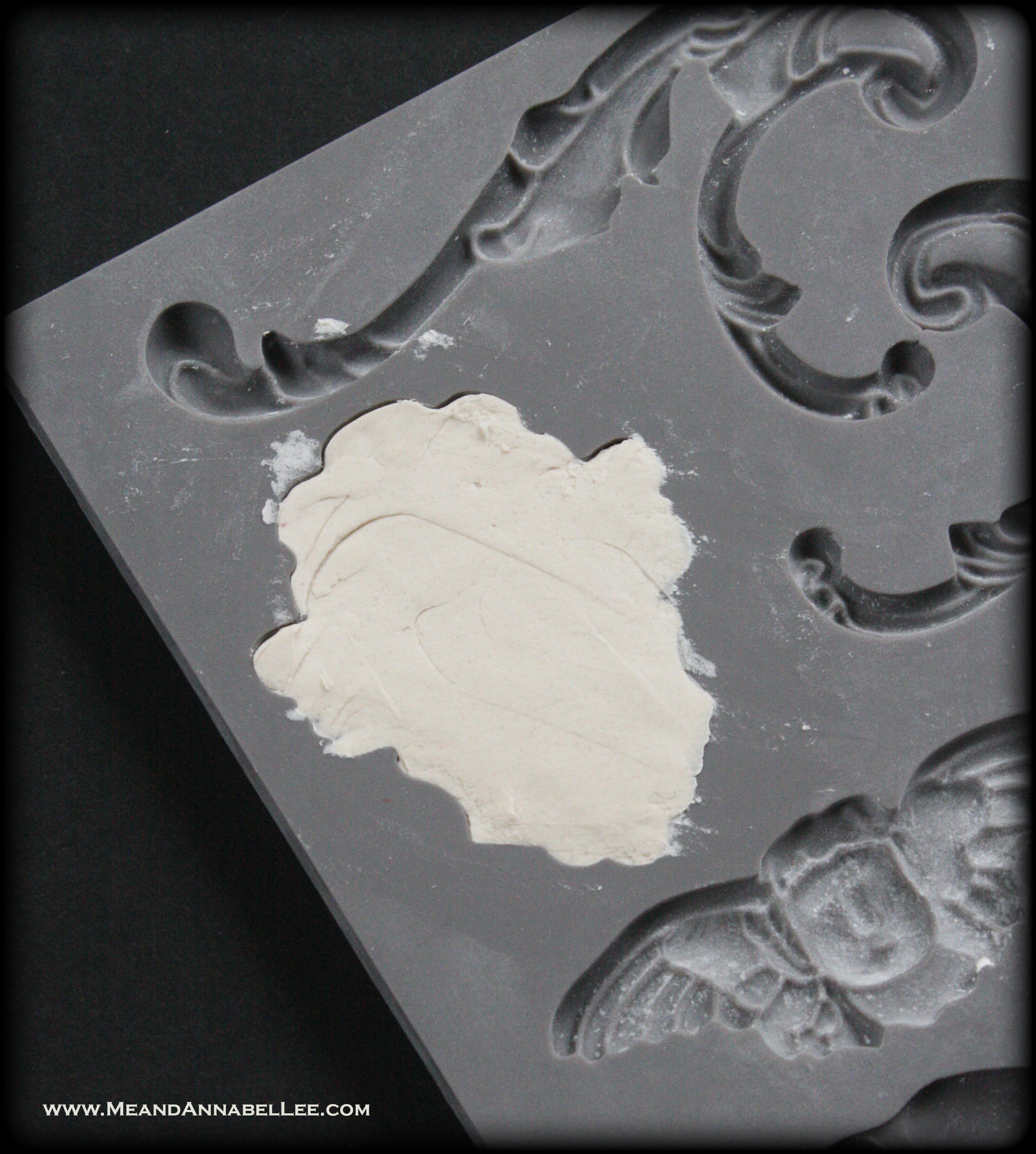 How to Use Paper Clay with the Iron Orchid Designs Moulds | Baroque No 1 | Trash to Treasure | www.MeandAnnabelLee.com