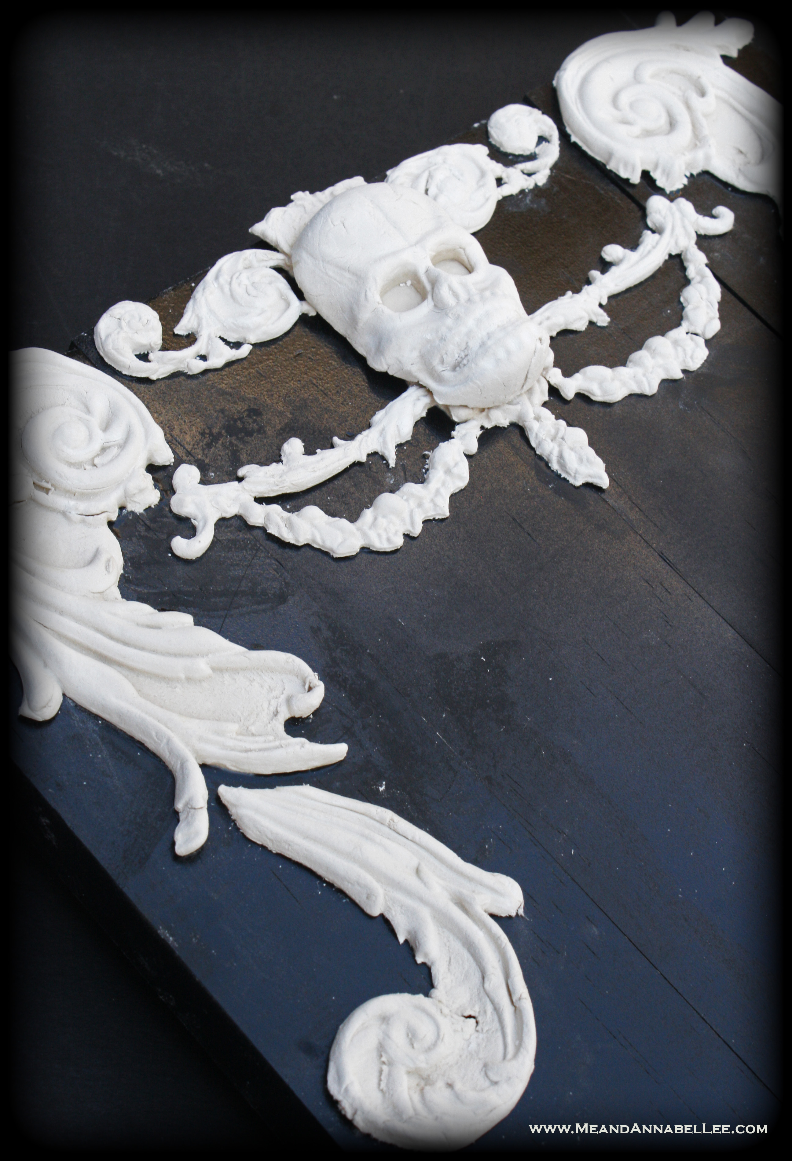 Paper Clay Skull | Baroque Design | IOD Moulds | www.MeandAnnabelLee.com