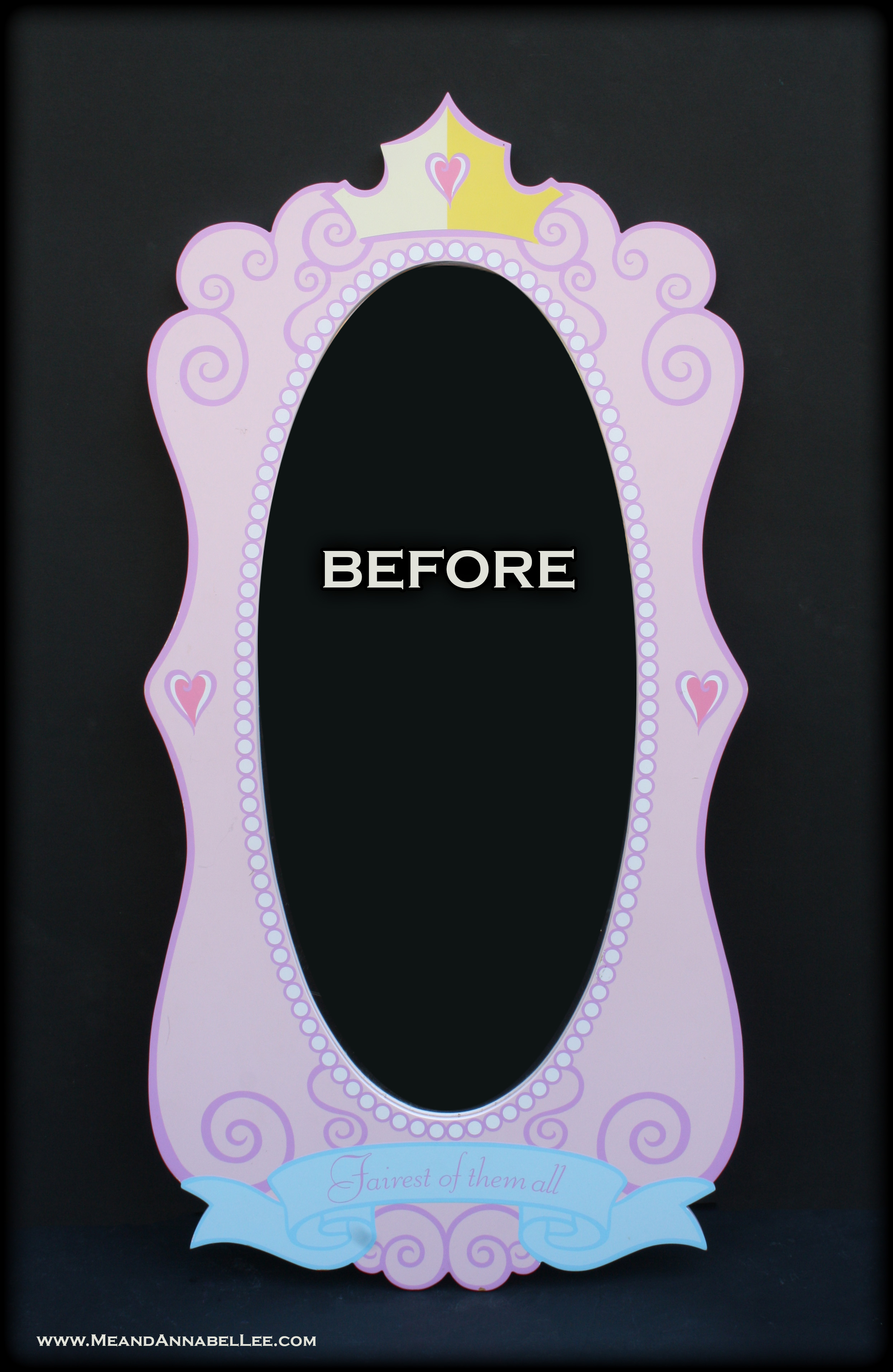 BEFORE - Trash to Treasure Transformation - DIY Weathered Grey Antique Baroque Mirror | www.MeandAnnabelLee.com