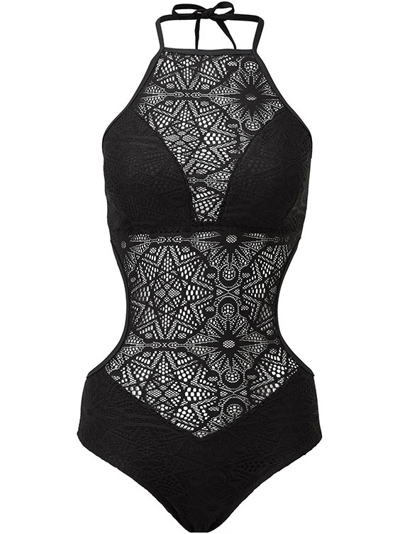 Goths in Hot Weather | 15 Must Have Swimsuits that will Rock this Summer | Swim Noir | Gothic Swimwear | Occultus Lace Swimsuit | Black One Piece | Occult | Killstar | www.MeandAnnabelLee.com