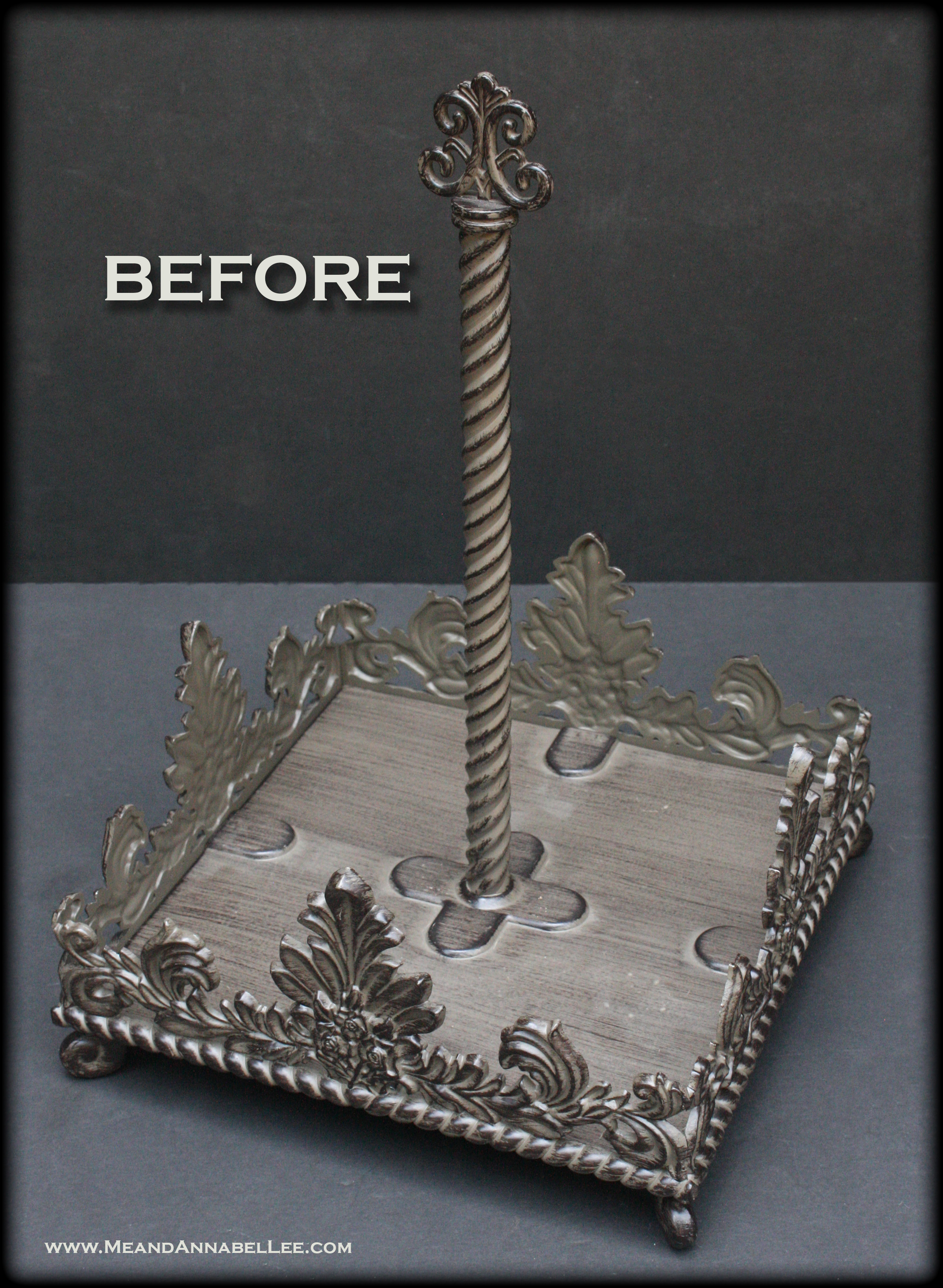 Trash to Treasure - Transform a thrift store find into a Gothic Bird Skull Serving Tray... www.MeandAnnabelLee.com