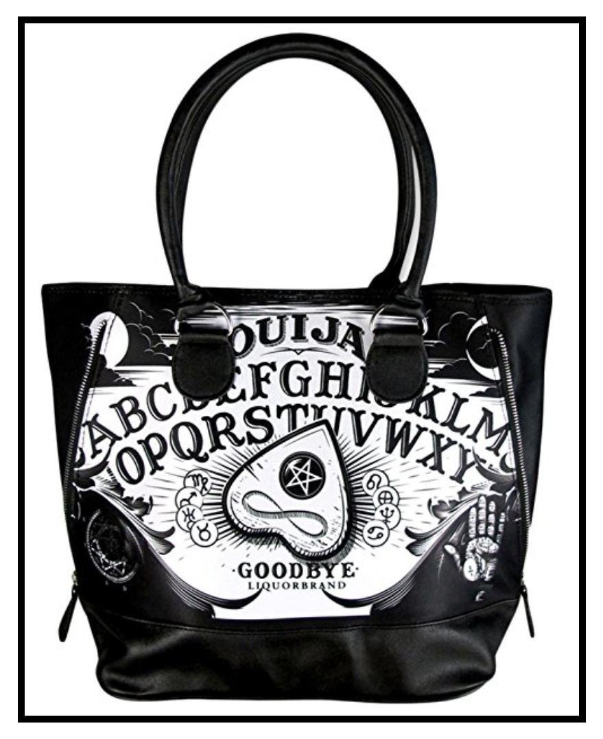 25 Must Have Gothic Summer Accessories for Goths in Hot Weather| Black Ouija Board Beach Bag | Occult | 2018 Round up | www.MeandAnnabelLee.com