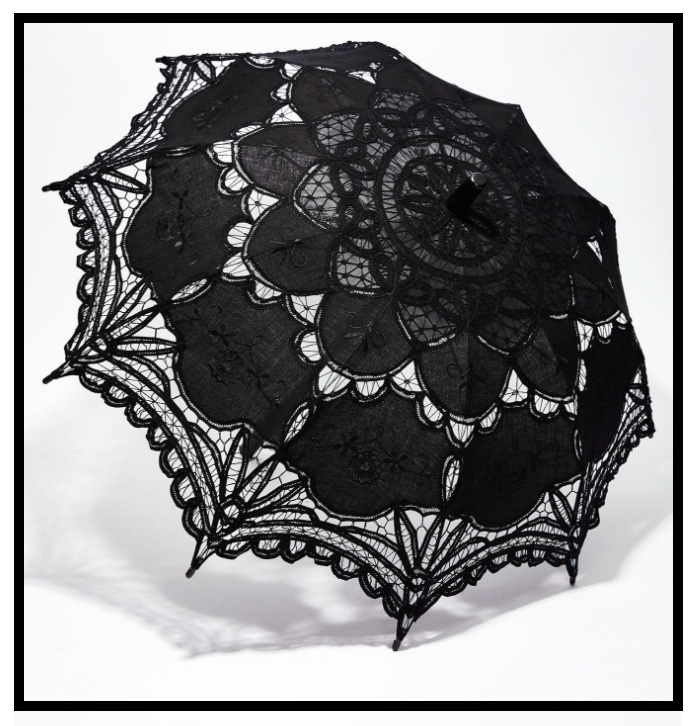 25 Must Have Gothic Summer Accessories for Goths in Hot Weather | Unhappy Thoughts Black LAce Victorian Gothic Parasol | Dolls Kill | 2018 Round up | www.MeandAnnabelLee.com