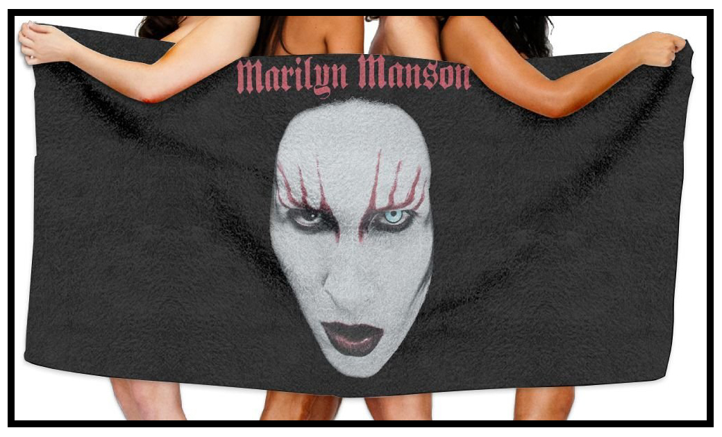 25 Must Have Gothic Summer Accessories for Goths in Hot Weather | Marilyn Manson Beach Towel | 2018 Round up | www.MeandAnnabelLee.com