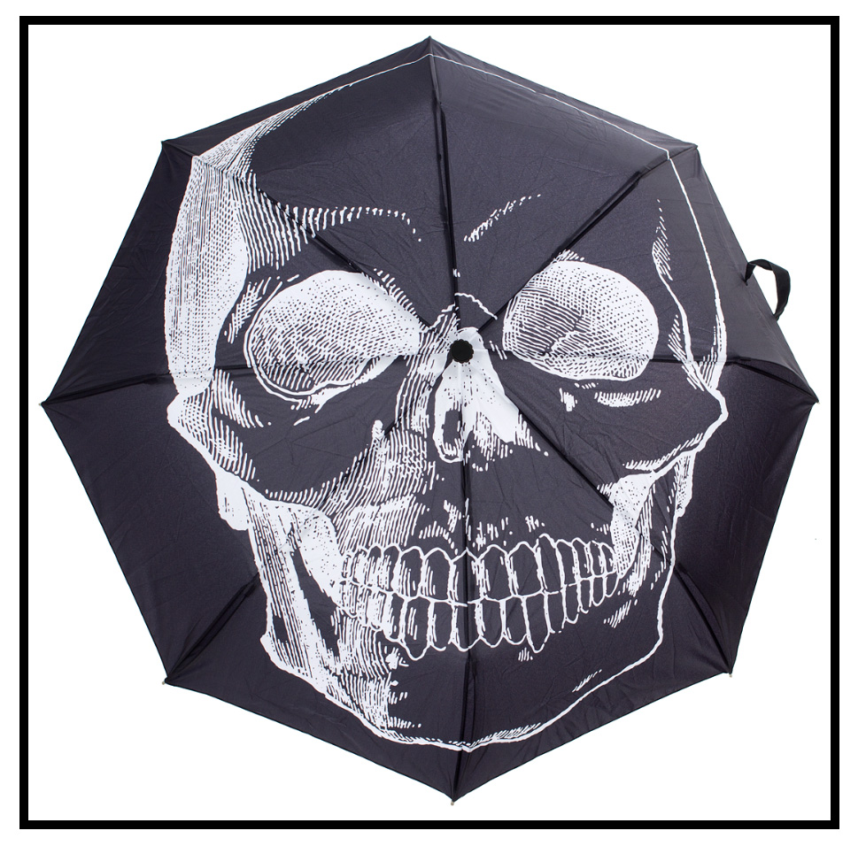 25 Must Have Summer Accessories for Goths at the Beach | Black Skull Umbrella | Sourpuss Clothing | Swim Noir | www.MeandAnnabelLee.com