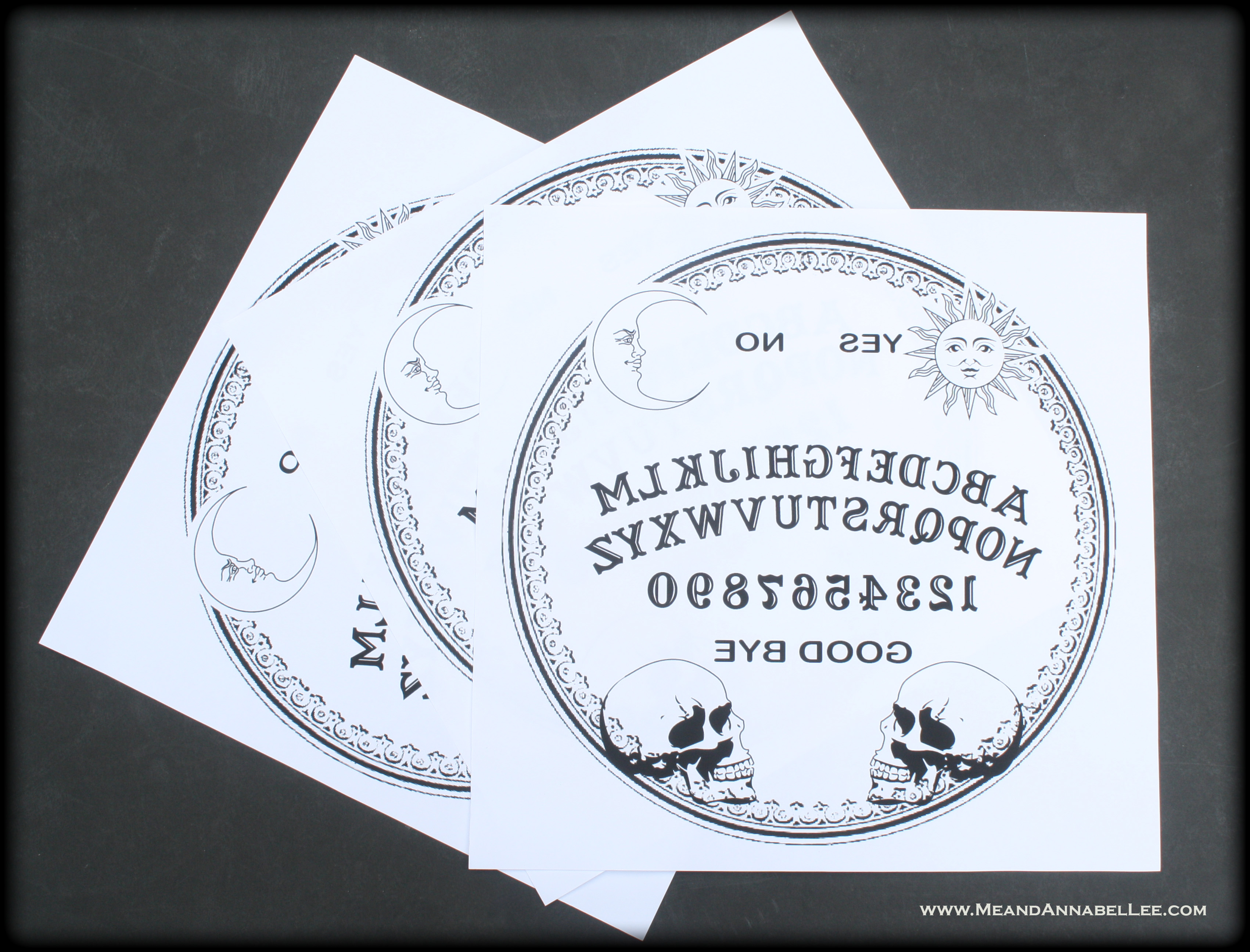 Round Ouija Board Design | Mirror Image | Image Transfer Method | www.MeandAnnabelLee.com