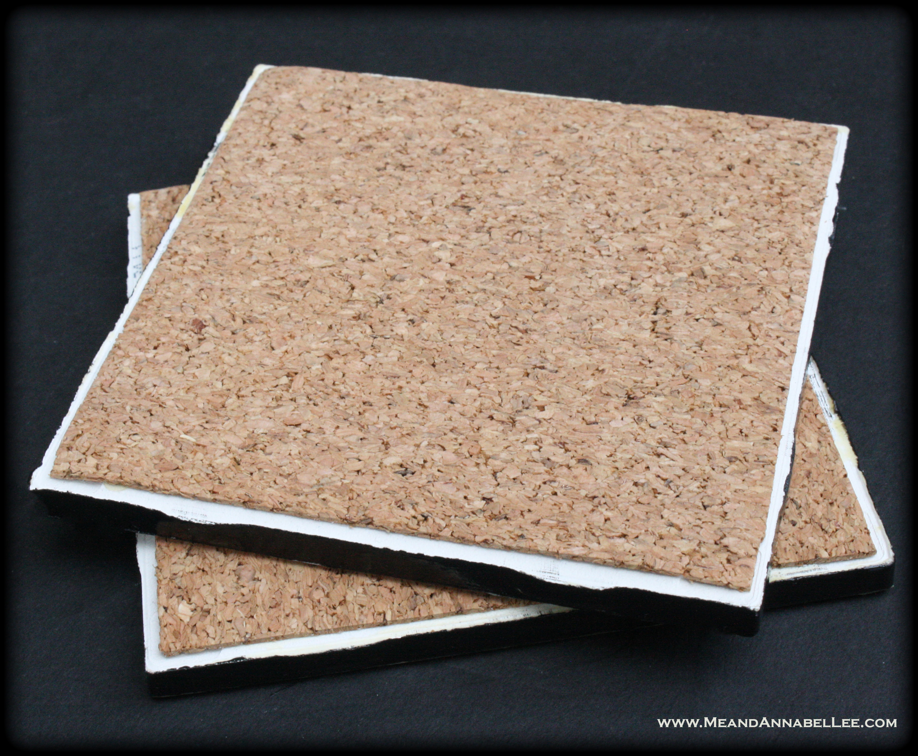 4 x 4 Ceramic Tile Crafts | Finish bottom with Cork | Image Transfer Drink Coasters | www.MeandAnnabelLee.com
