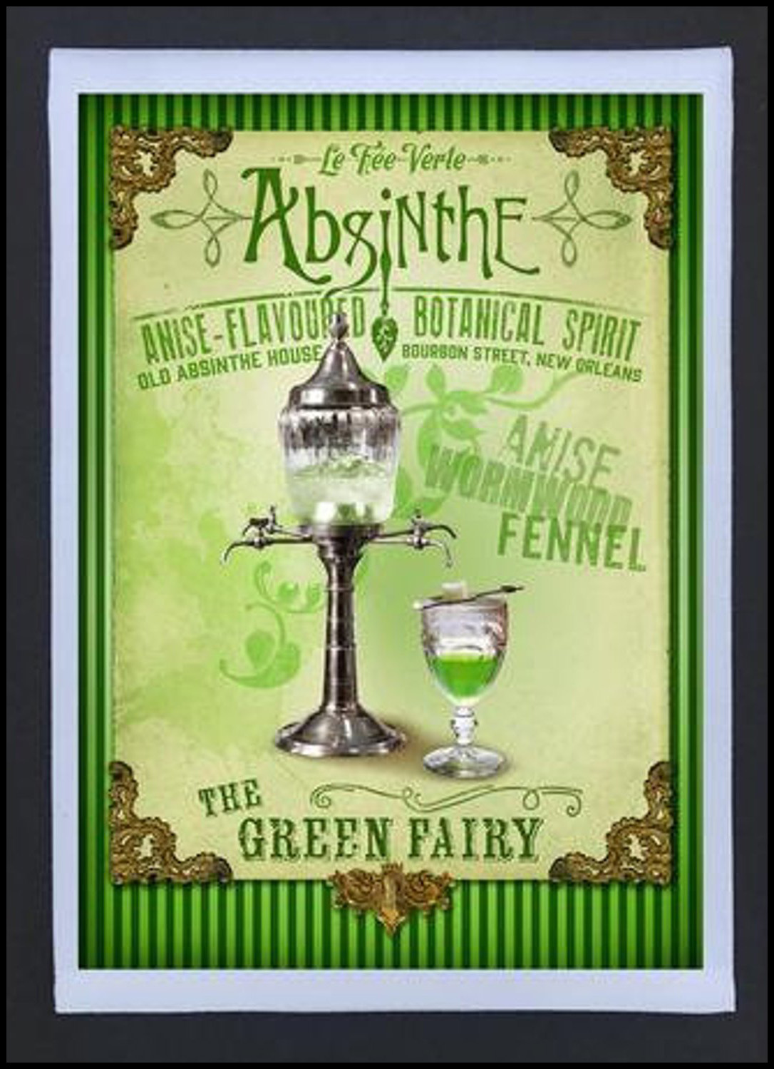 Absinthe Lovers Gift Guide | Home Décor and Accessories | Absinthe Kitchen Towel | Hand Towel | 30 Green Fairy Gifts for him and for her | Shopping List | SerenityoftheSouth | www.MeandAnnabelLee.com