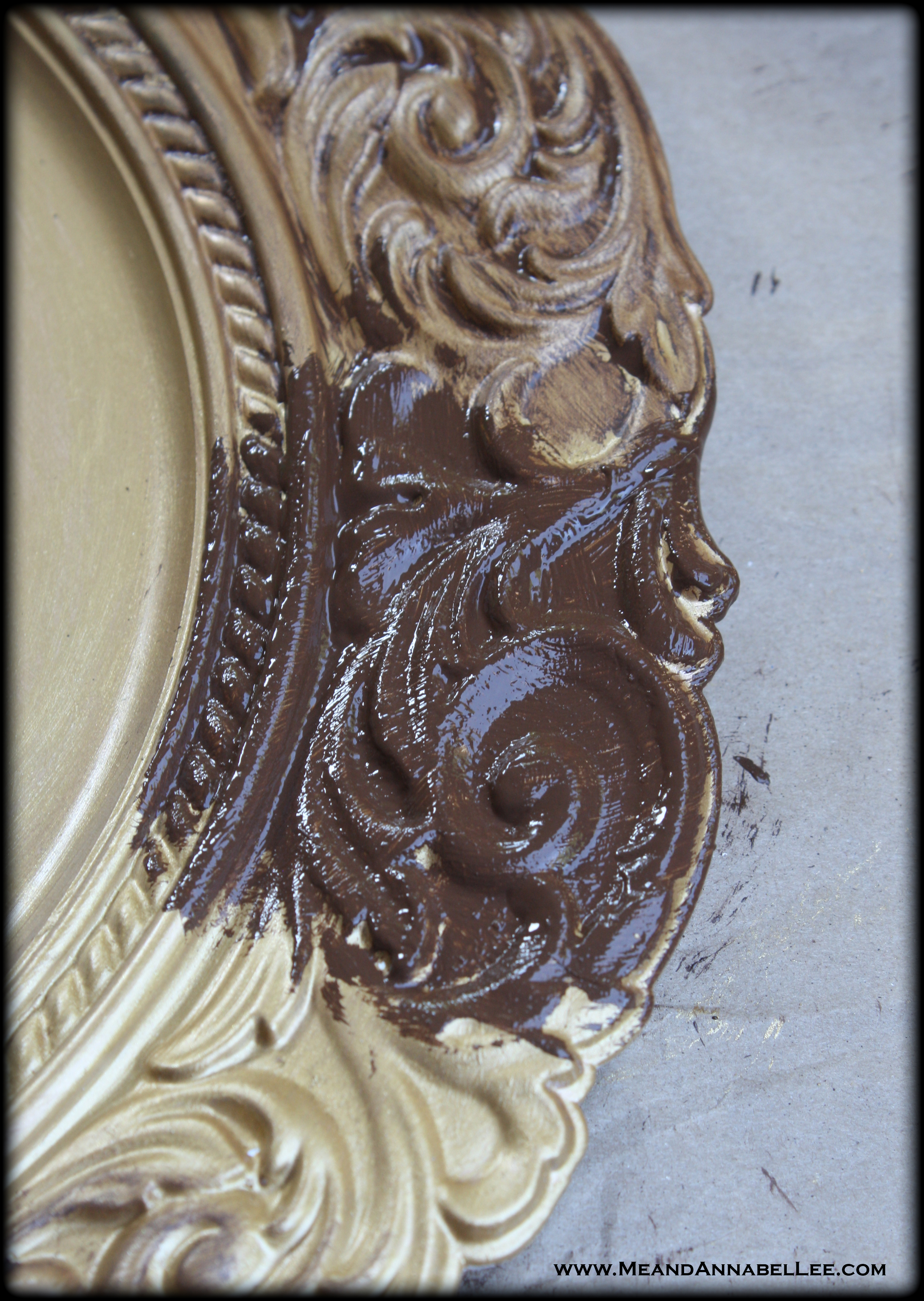 How to paint an Antique Gold Faux Finish - Just Paint It Blog