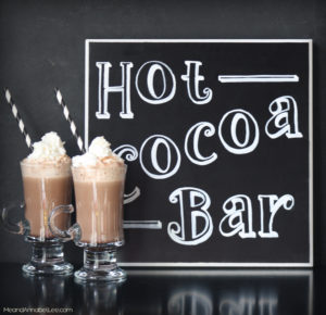 DIY Hot Cocoa Bar Chalkboard Sign - Trash to Treasure - www.MeandAnnabelLee.com
