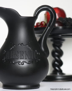 Poisoning Your Guests in Style..... DIY Arsenic Drink Pitcher | Goth It Yourself | How to use Dimensional Paint Writer | Gothic Blog Post | www.MeandAnnabelLee.com - Blog for all things Dark, Gothic, Victorian, & Unusual