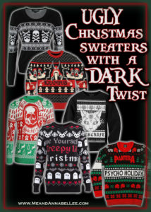 15 Ugly Gothic Christmas Sweaters and Accessories - Skulls, Krampus, Pentagrams, Black Cats, Bats, and more | Dark Xmas | Gothmas | Hexmas | www.MeandAnnabelLee.com