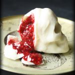 "Bloody" Raspberry filled Chocolate Skulls | Dark Valentine | Halloween Treats | Gothic Wedding | www.MeandAnnabelLee.com